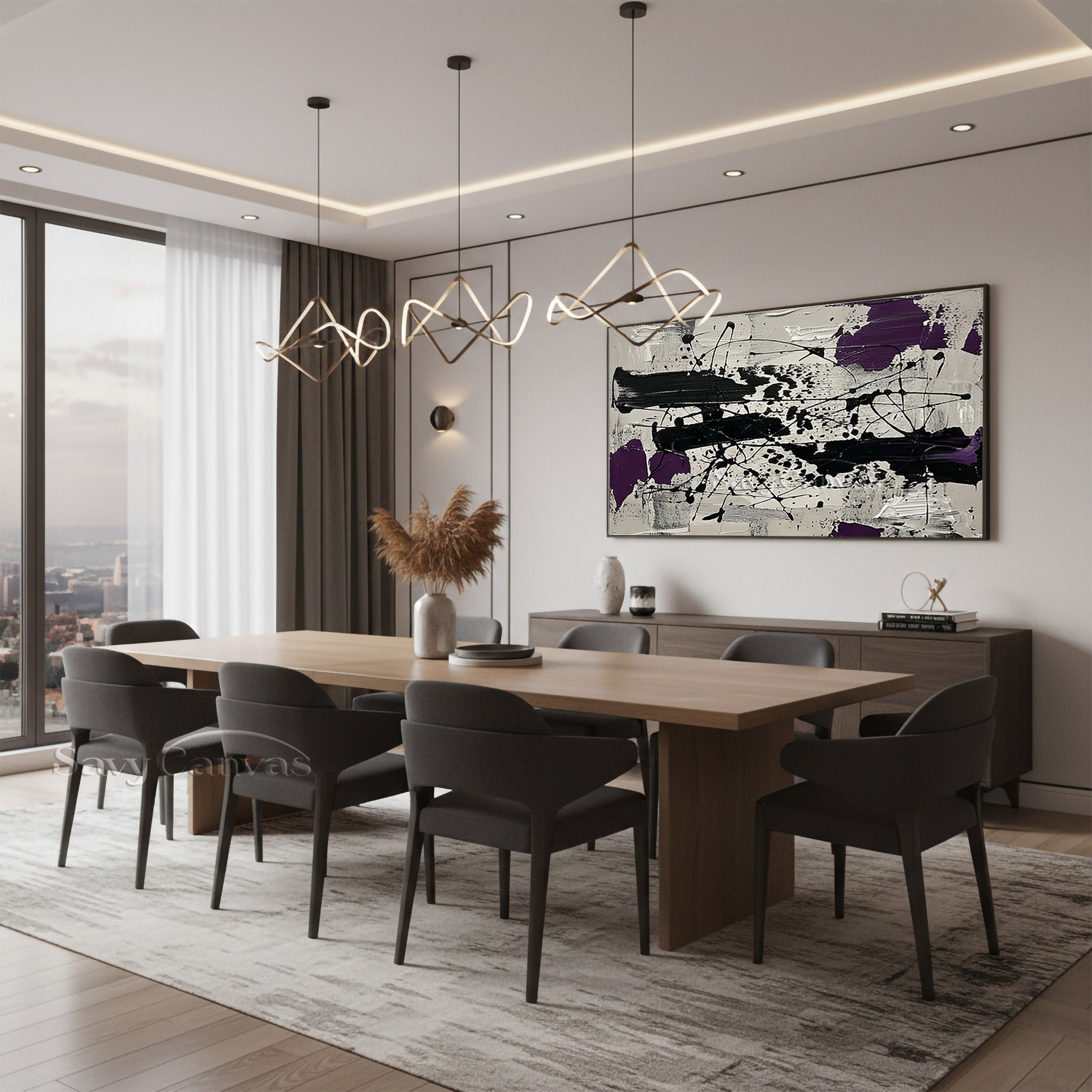 Original Pollock Style Drip Painting | Black & White Abstract #JJ 463