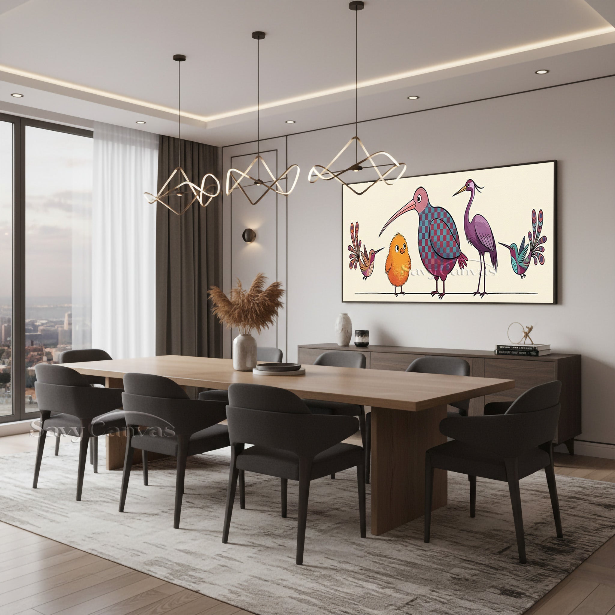Modern Abstract Bird Illustration Painting | Unique Hand-Painted Art #SS 040
