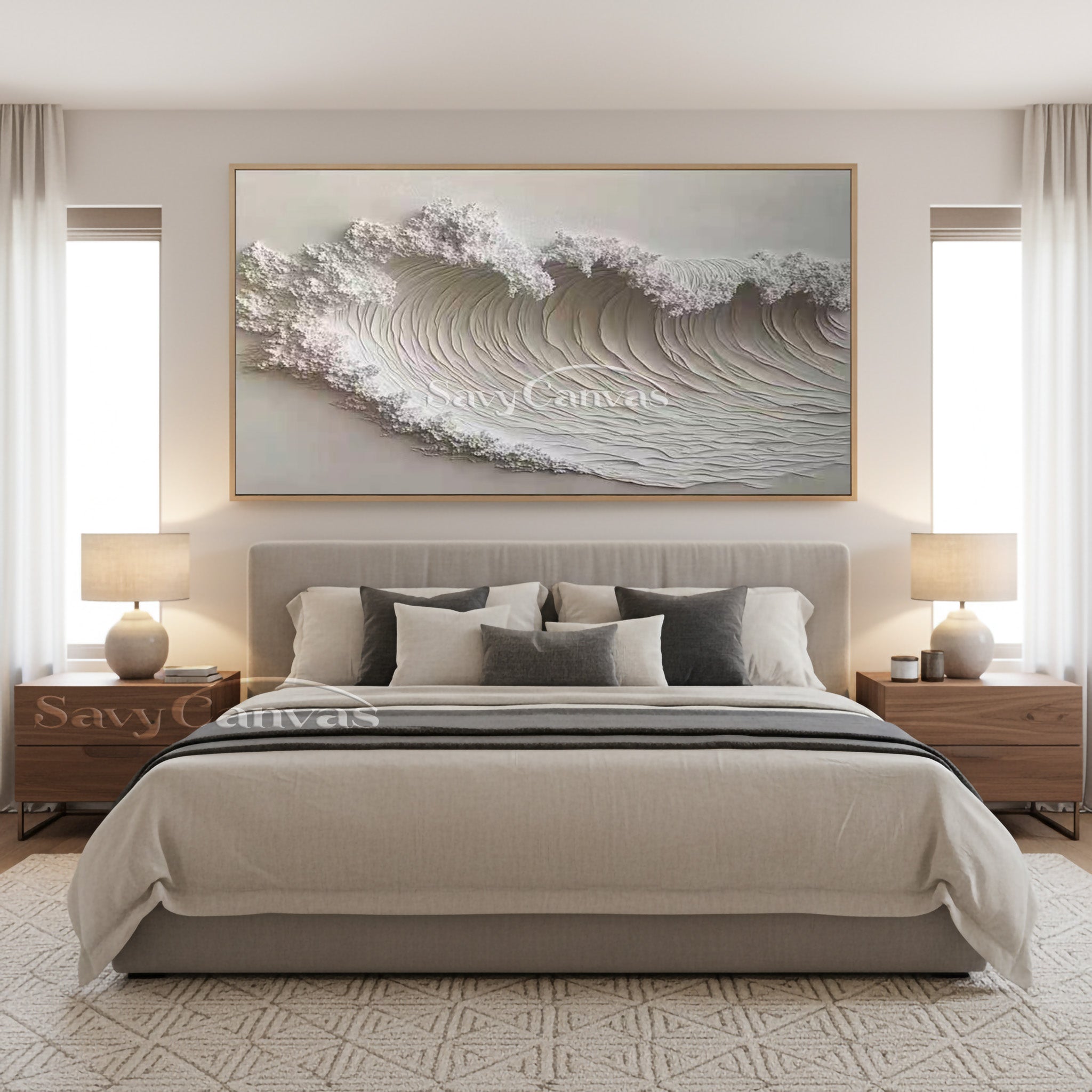 Abstract White Ocean Wave 3D Wall Sculpture - Plaster Art Painting #SS 028