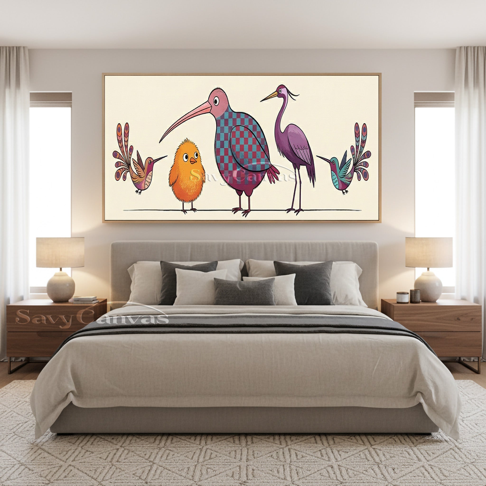Modern Abstract Bird Illustration Painting | Unique Hand-Painted Art #SS 040