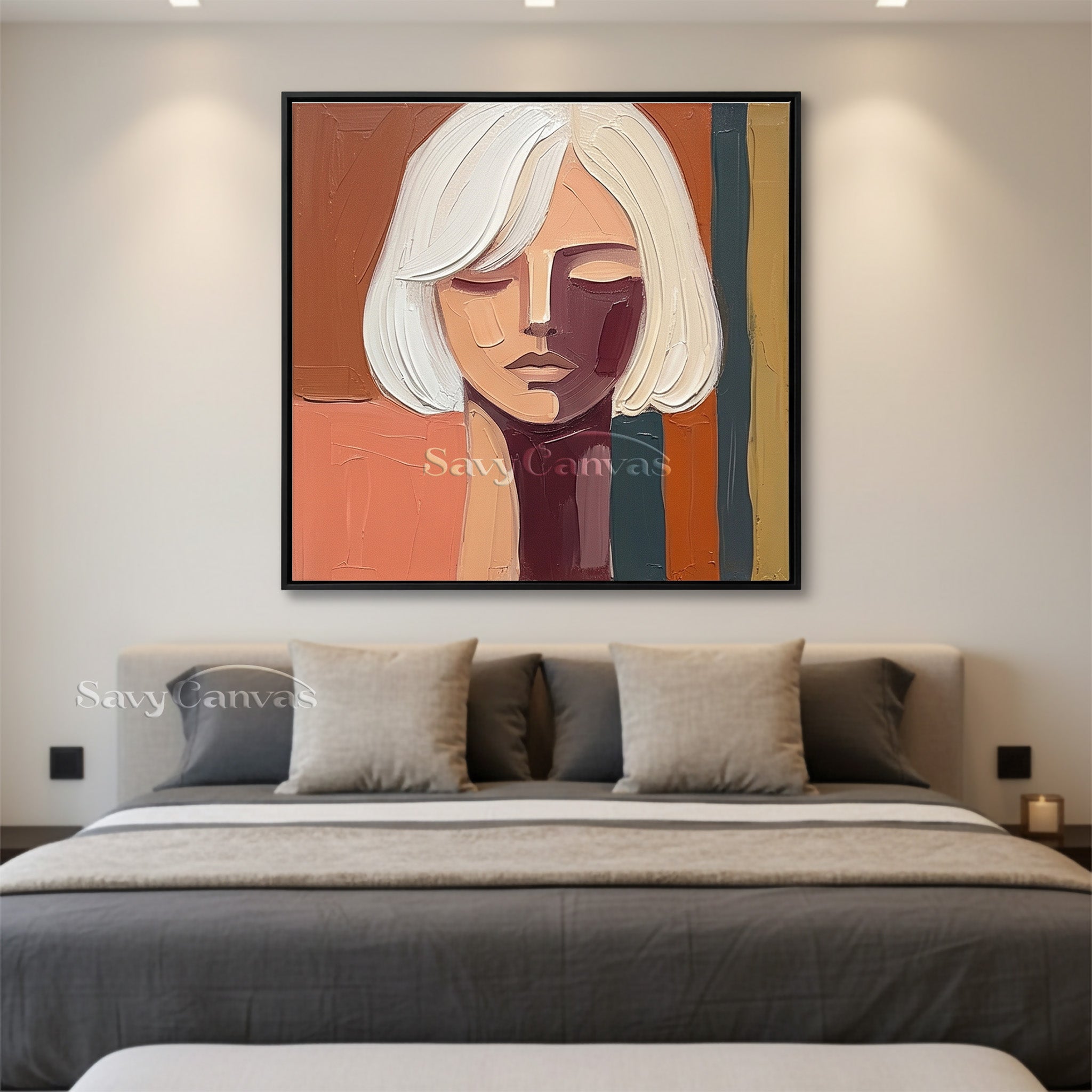 Hand-Painted Contemporary Portrait Painting #SS 103