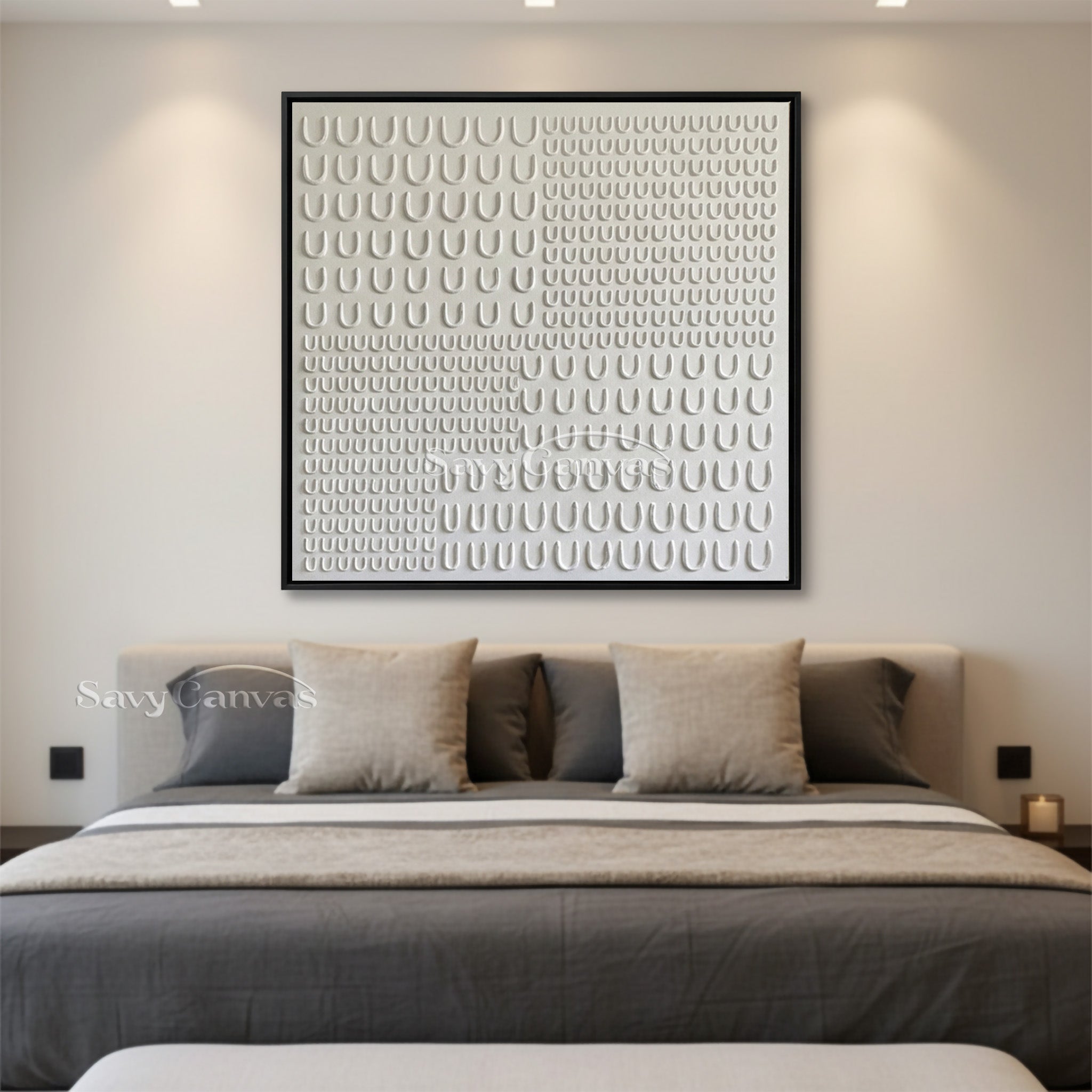 3D White Plaster Art | Minimalist Sculptural Painting #AA 495