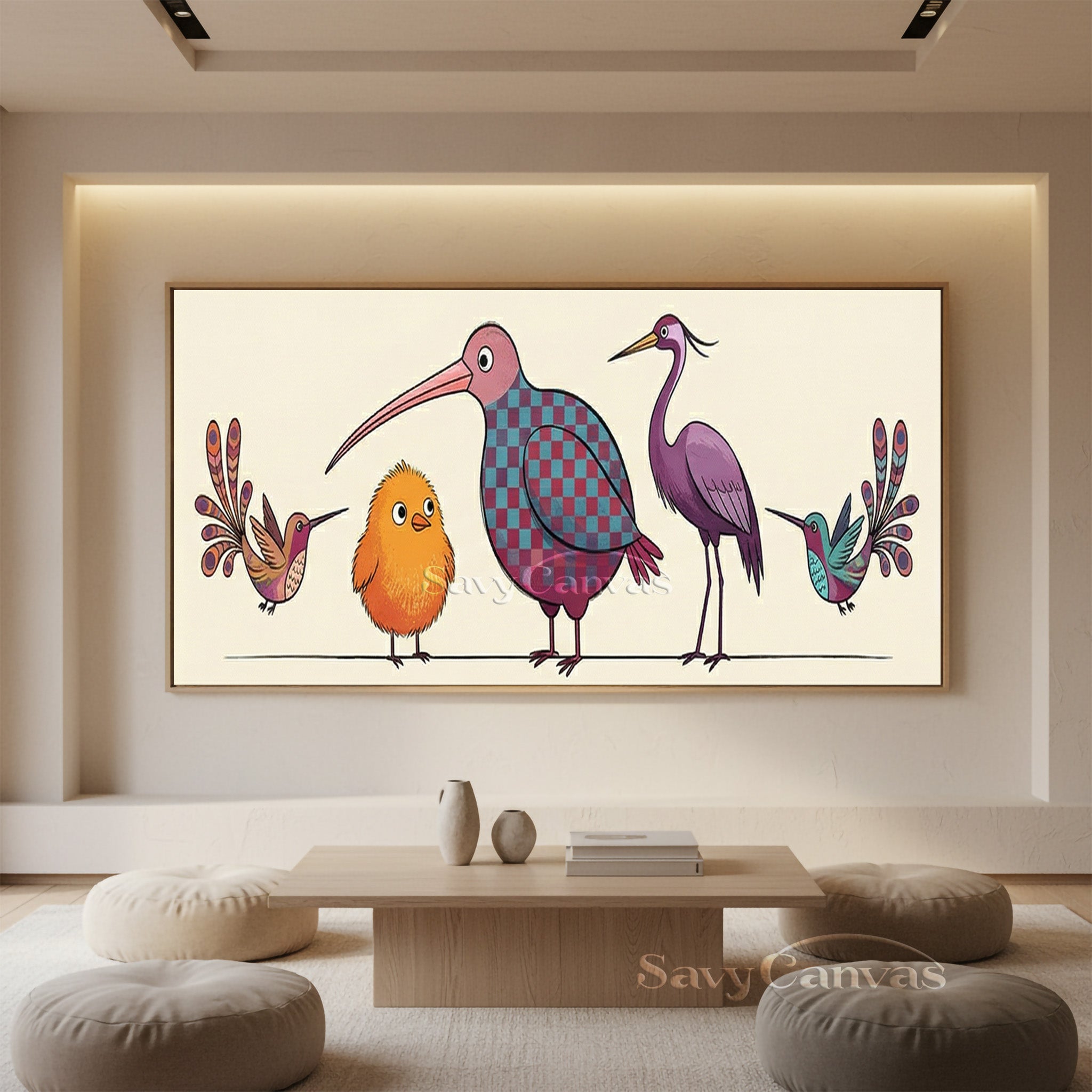 Modern Abstract Bird Illustration Painting | Unique Hand-Painted Art #SS 040
