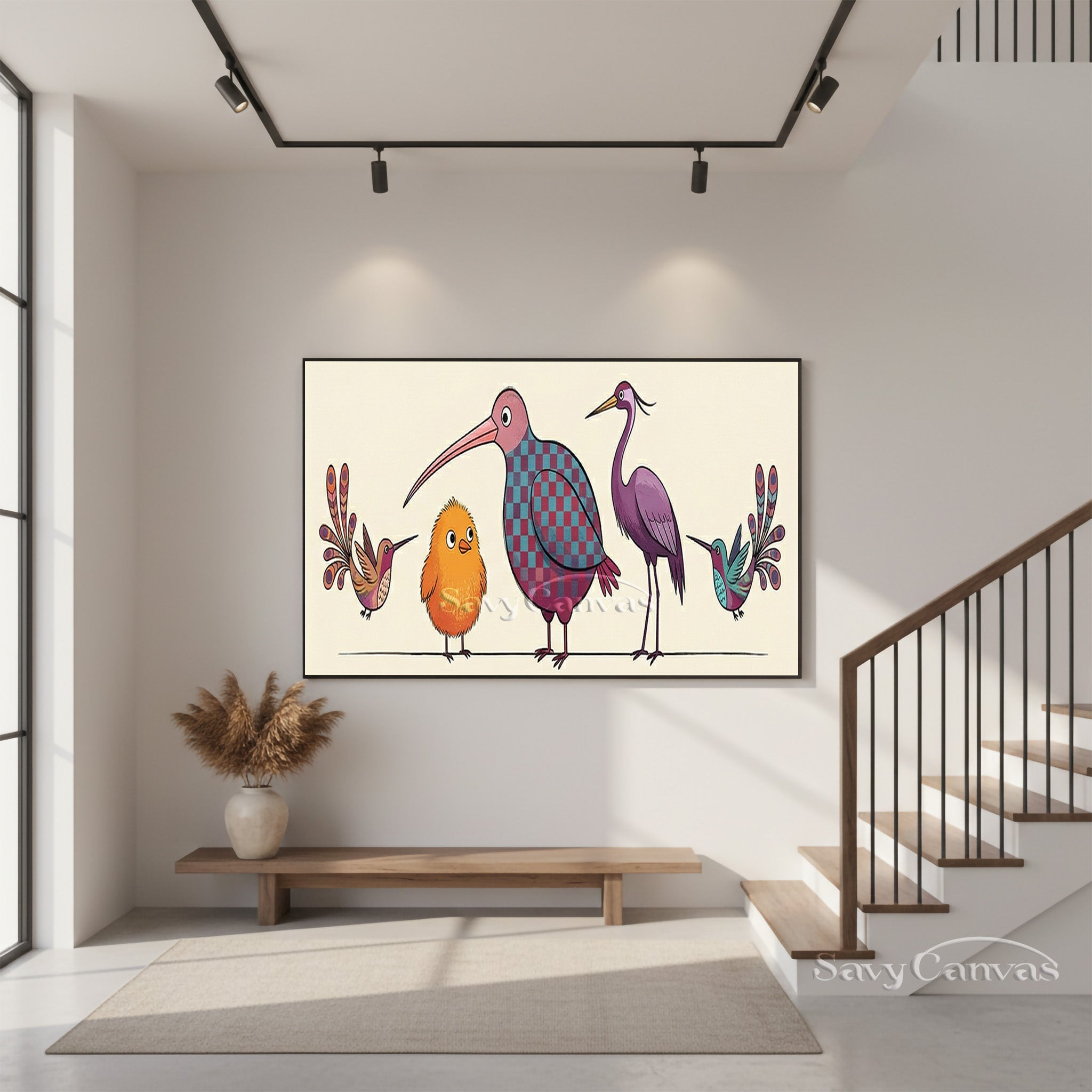 Modern Abstract Bird Illustration Painting | Unique Hand-Painted Art #SS 040