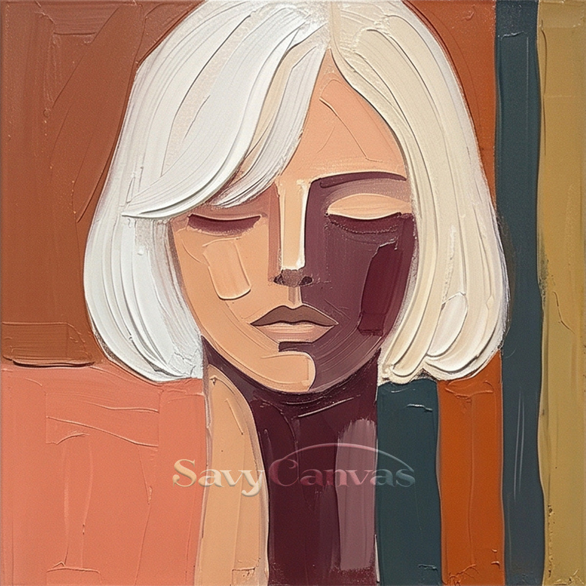 Hand-Painted Contemporary Portrait Painting #SS 103