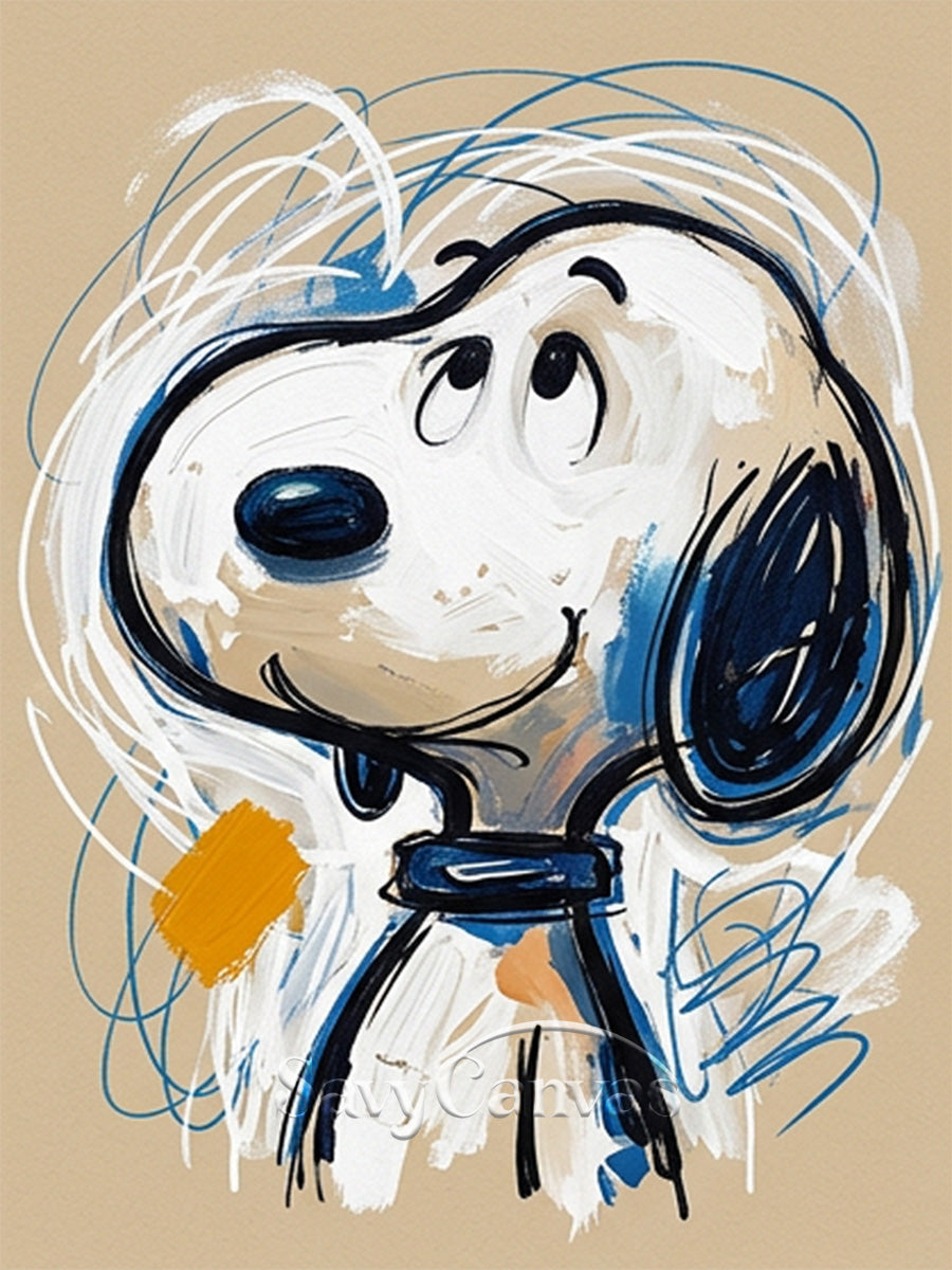 Urban Graffiti Cartoon Wall Art | Large Abstract Dog Painting