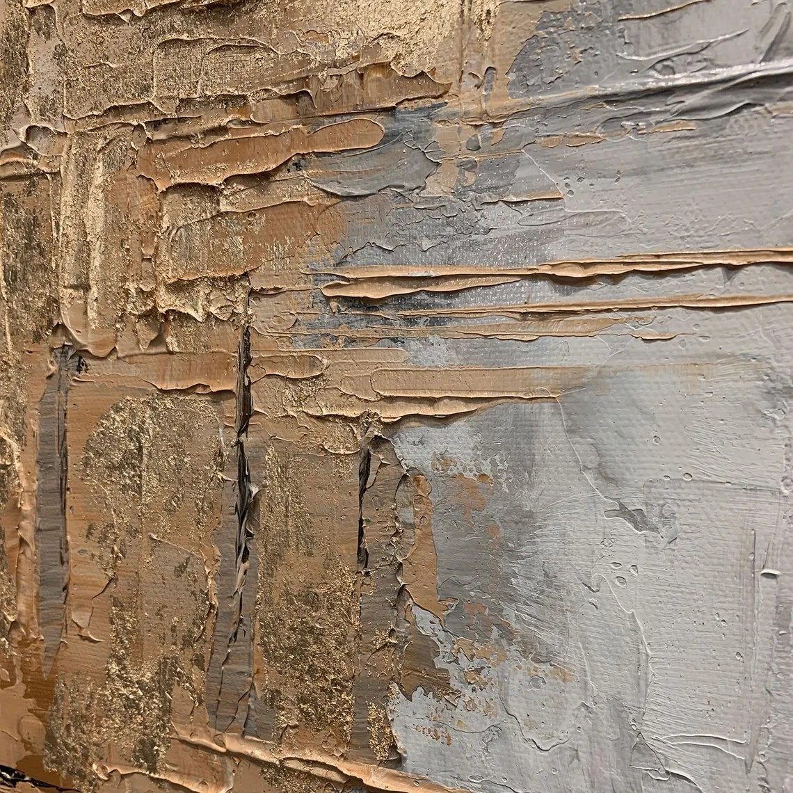 Luxury Abstract Decor - Gray White Gold Wall Artwork #TC 056