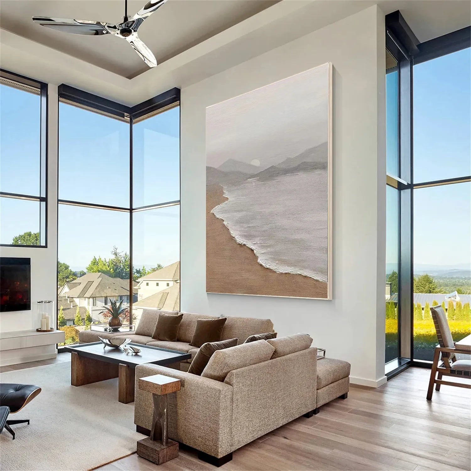 Handmade Modern Art Ocean Wave  Large Wall Art #JJ 220