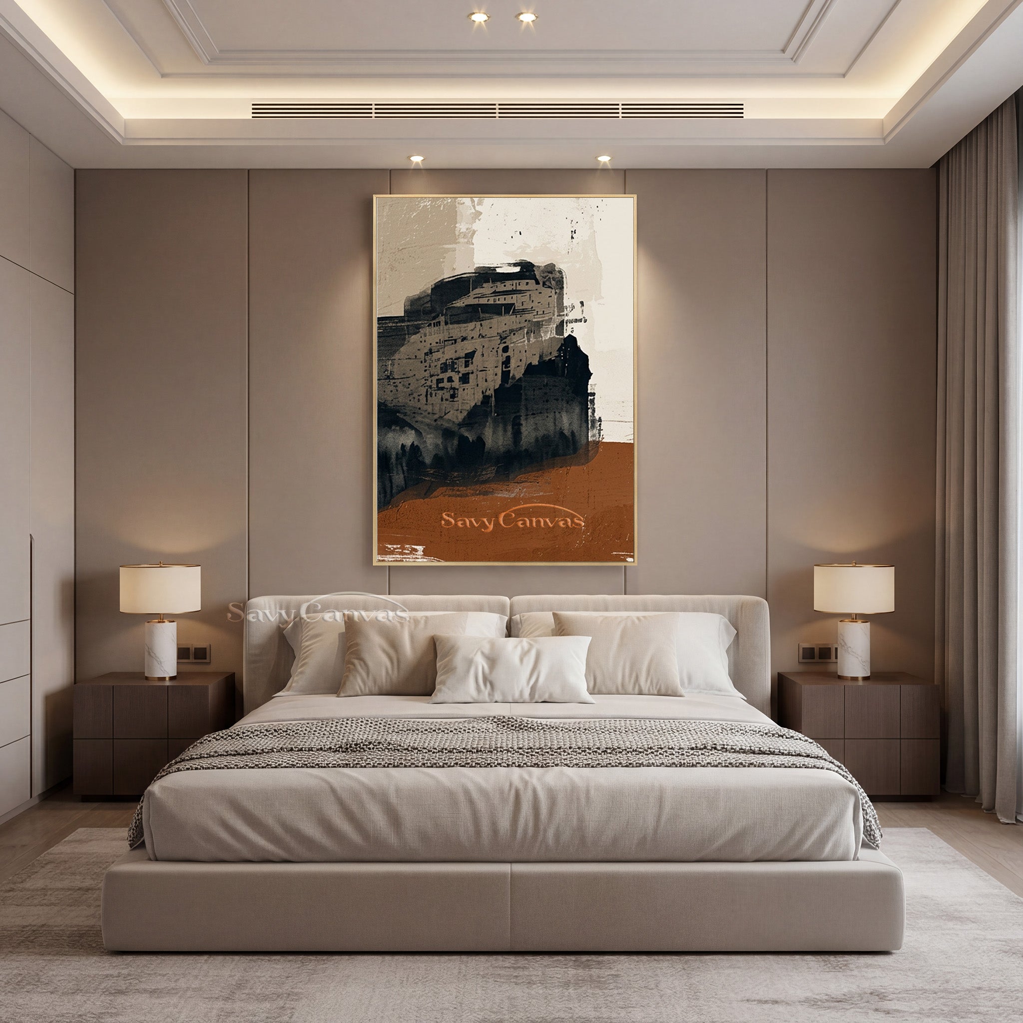 Urban Architecture Abstract Oil Painting | Handmade Wall Decor #SS 202