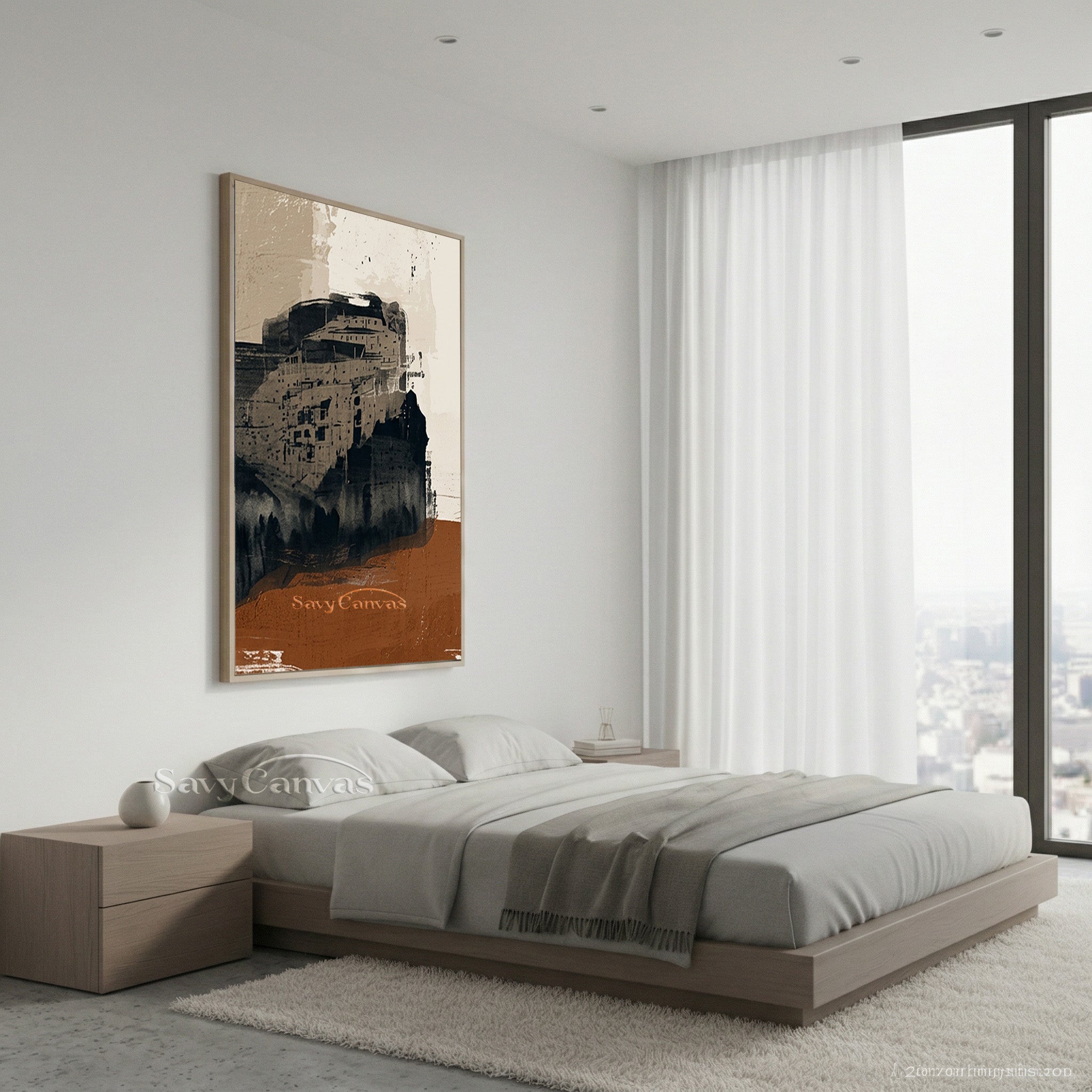 Urban Architecture Abstract Oil Painting | Handmade Wall Decor #SS 202