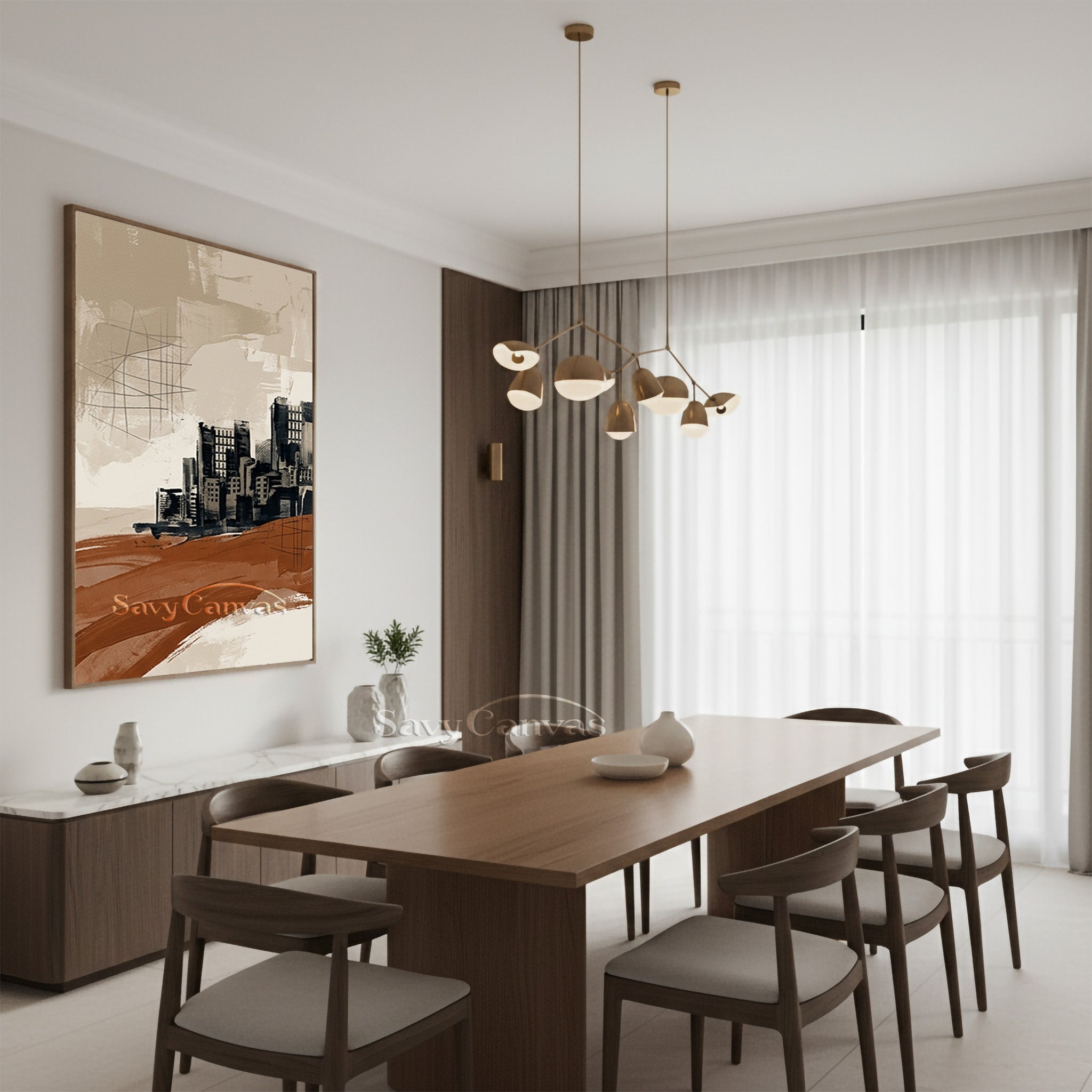 Modern Abstract Industrial Canvas Wall Art #SS 203
