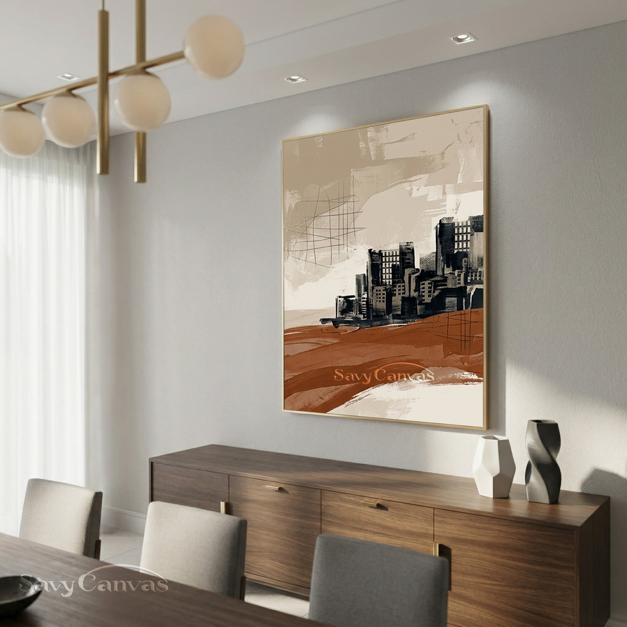 Modern Abstract Industrial Canvas Wall Art #SS 203