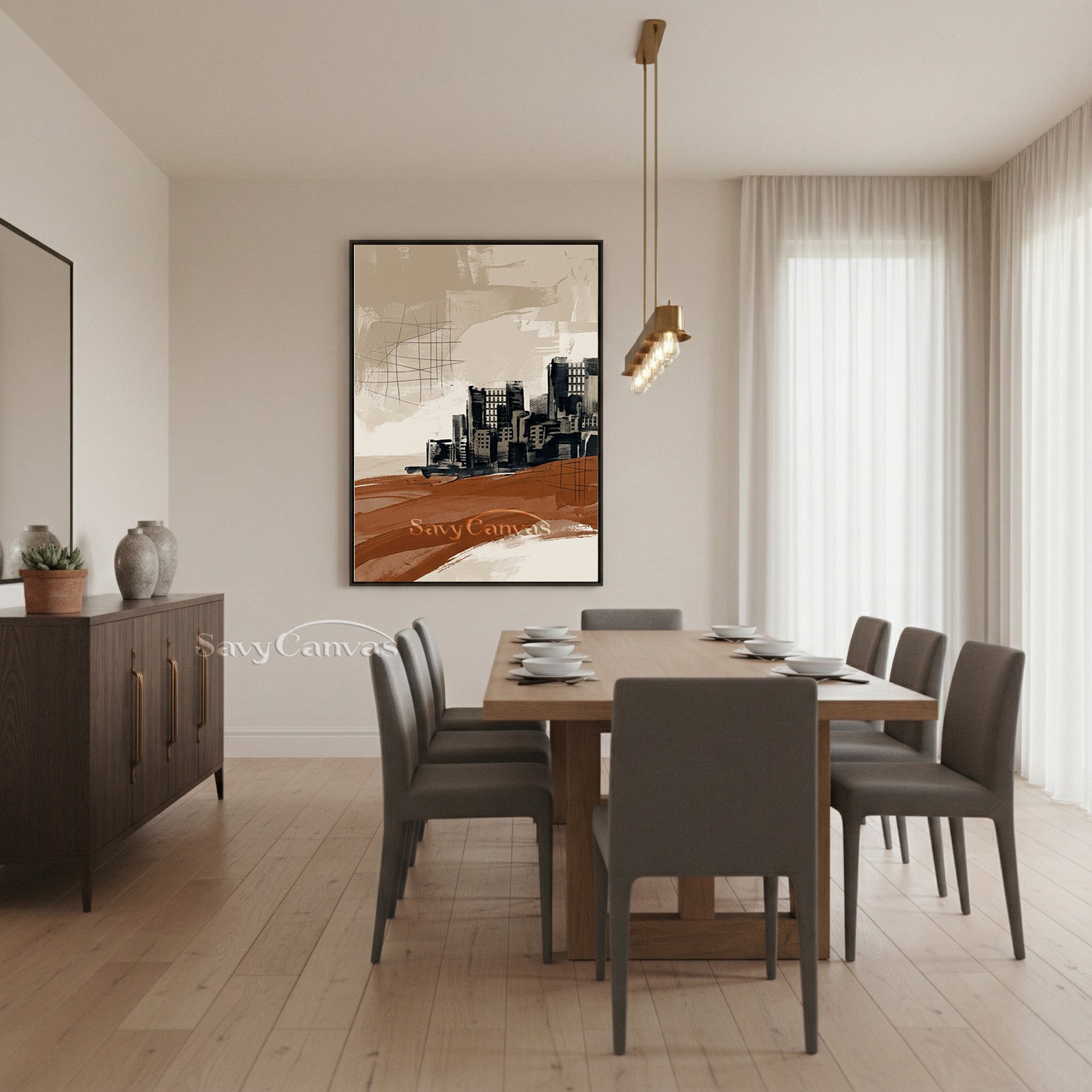 Modern Abstract Industrial Canvas Wall Art #SS 203