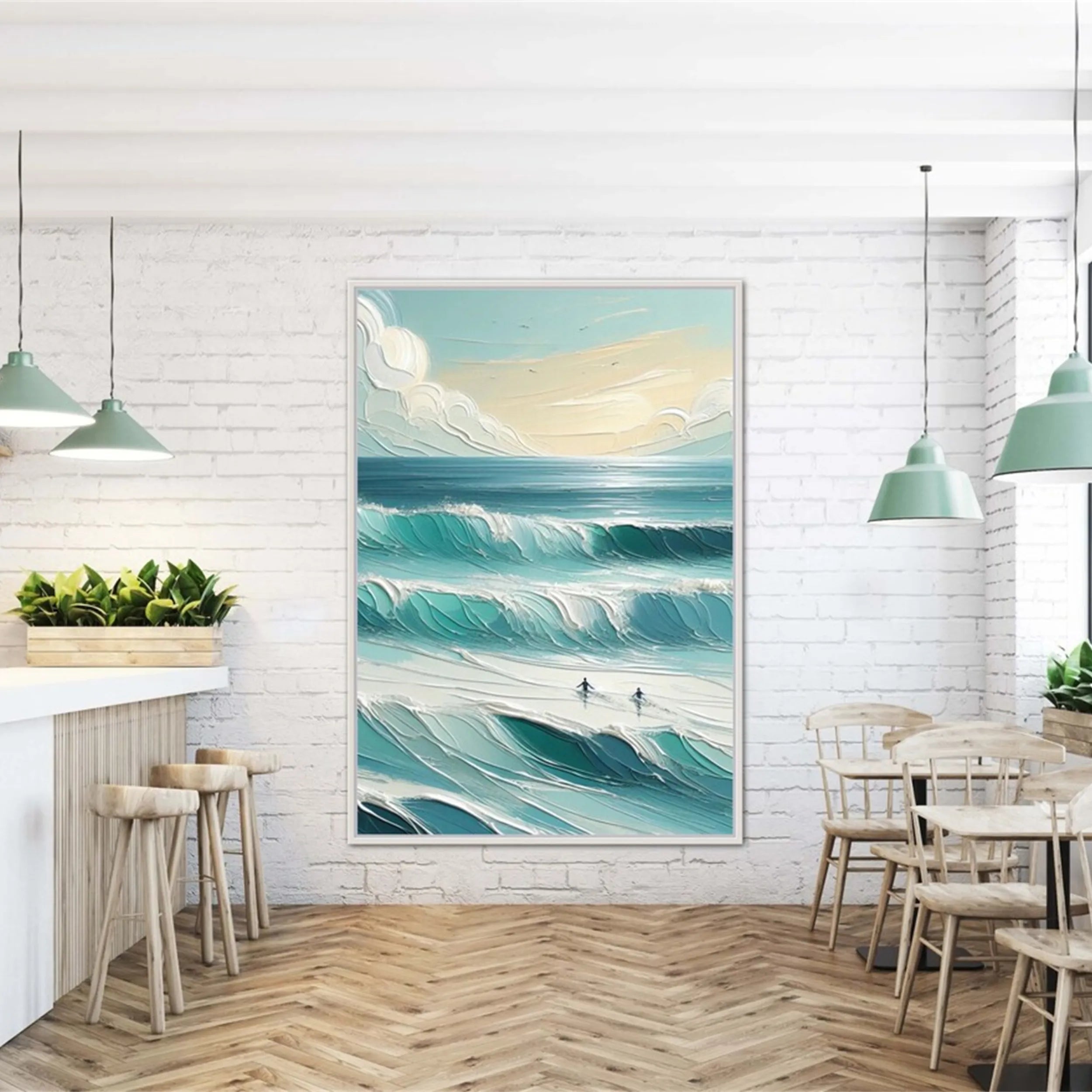 Surfer's Horizon – Abstract Ocean Wall Art # JJ 144
