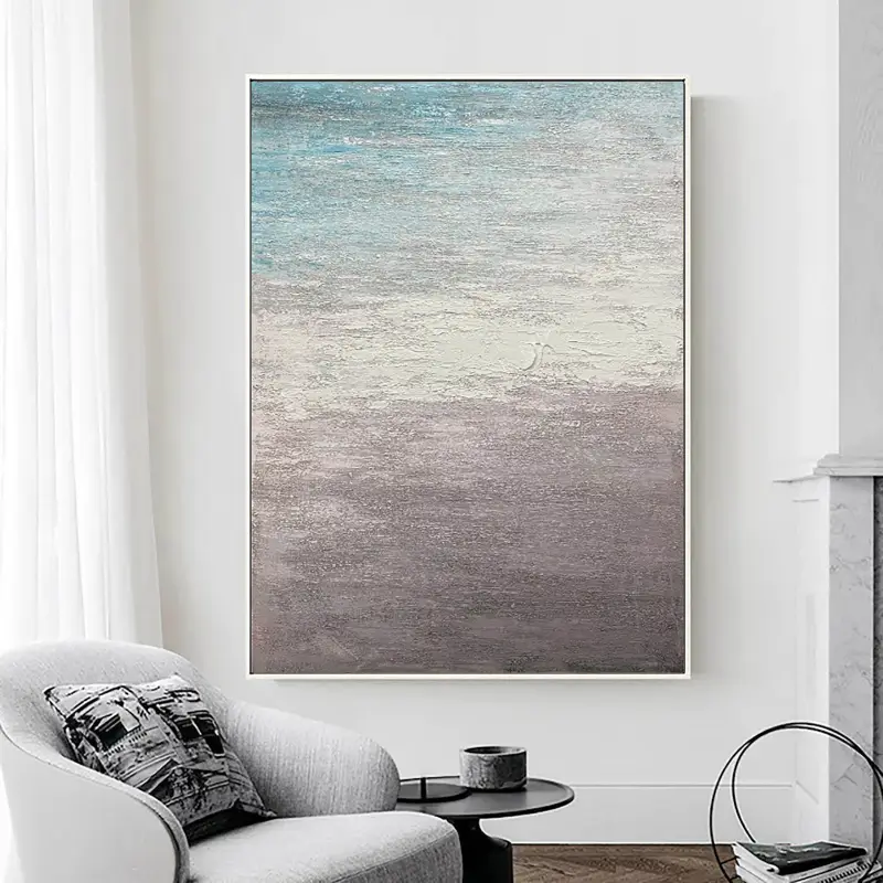 Large - sized Abstract Seascape Hand - painted Canvas for Living Rooms #JJ 156