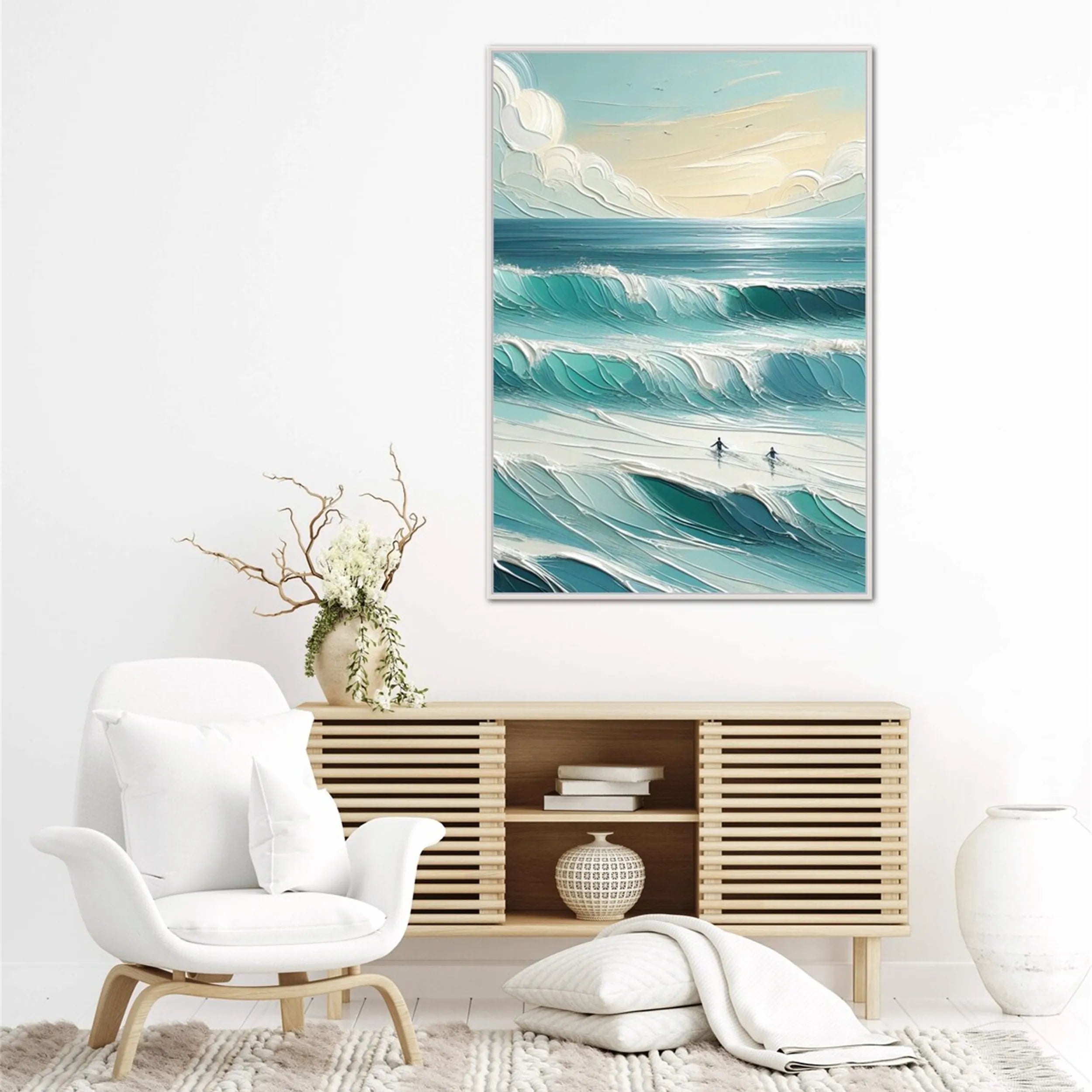 Surfer's Horizon – Abstract Ocean Wall Art #JJ 144