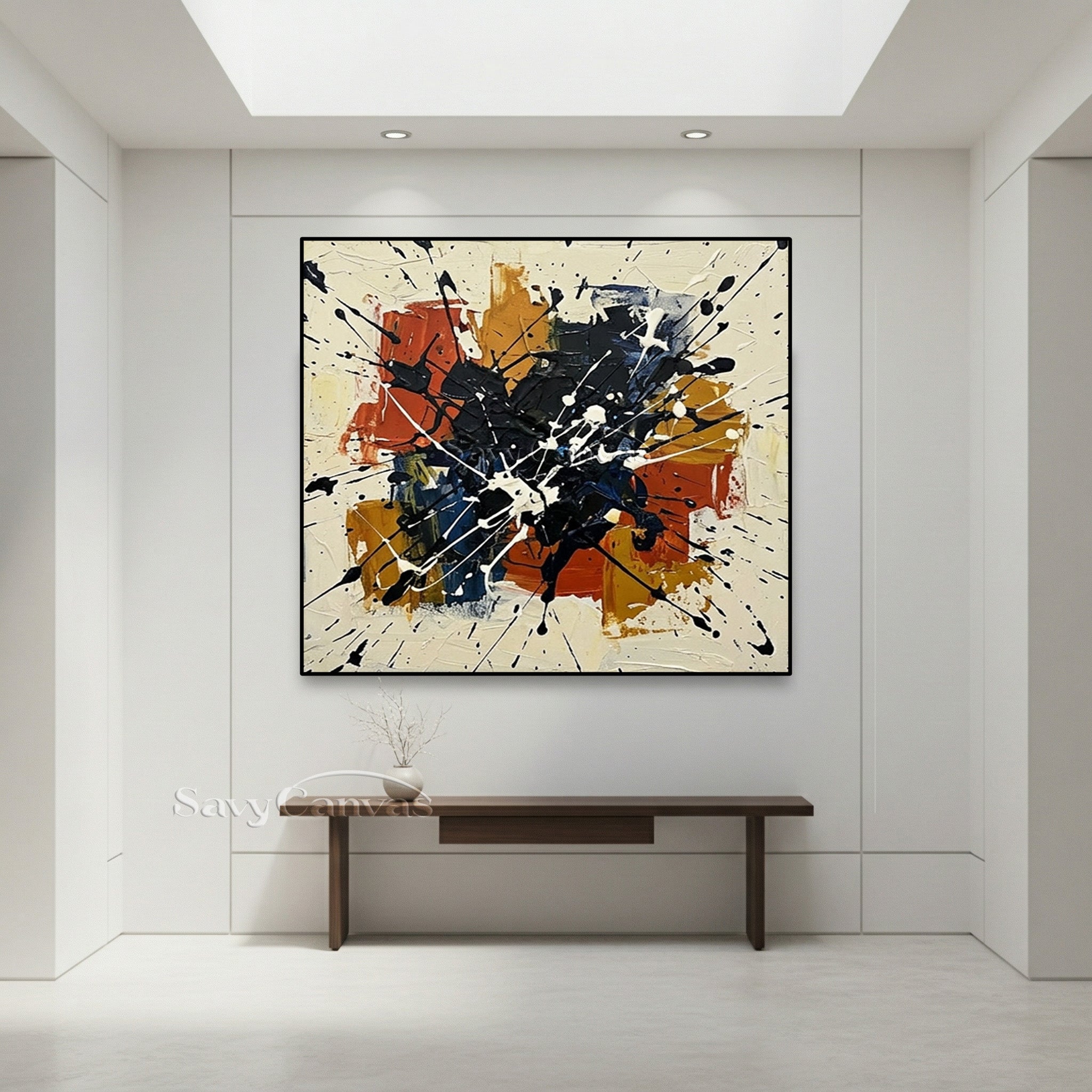 Explosive Abstract Expressionist Canvas | Modern Living Room Art #AA 528