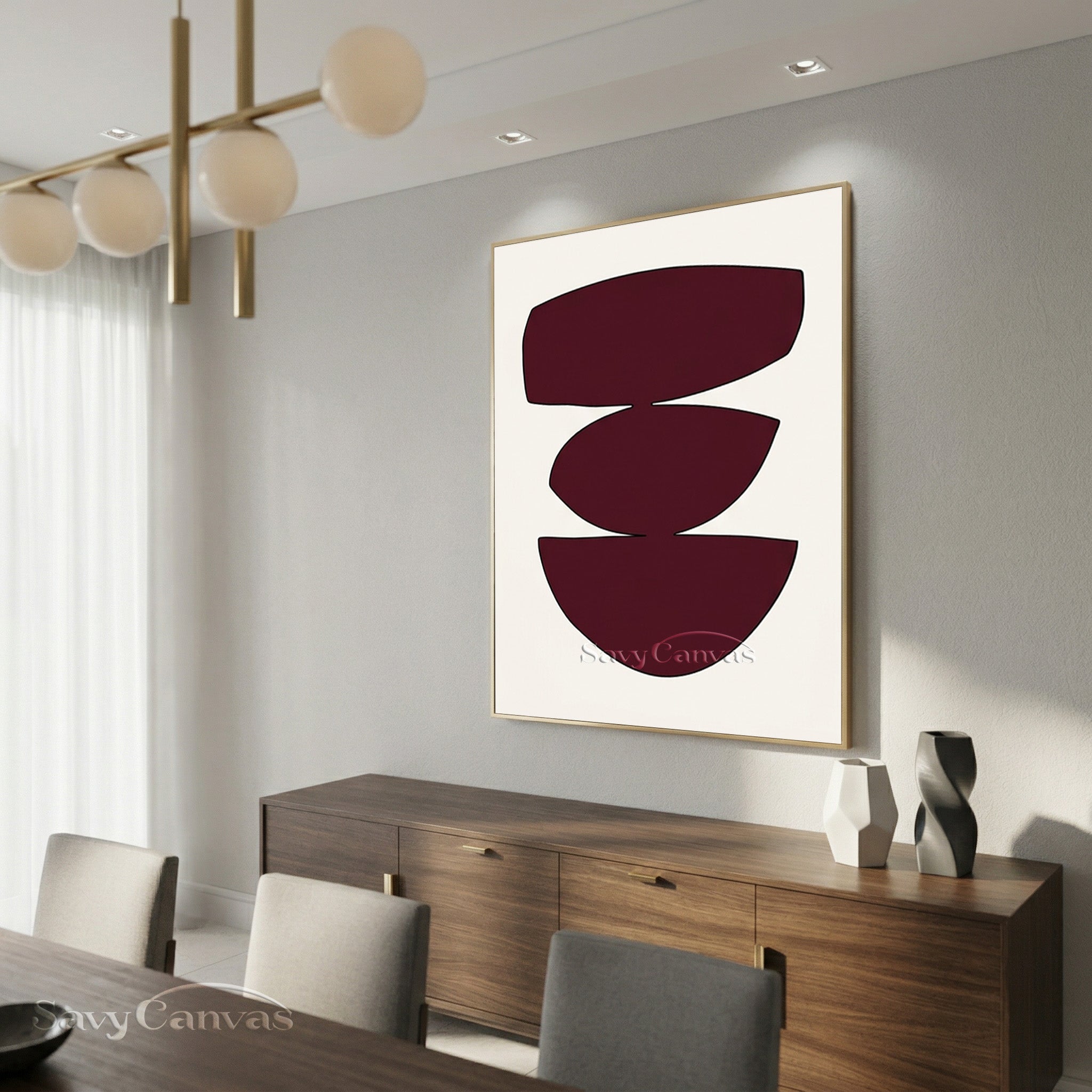 Modern Geometric Painting | Framed Minimalist Wall Art #AA 504