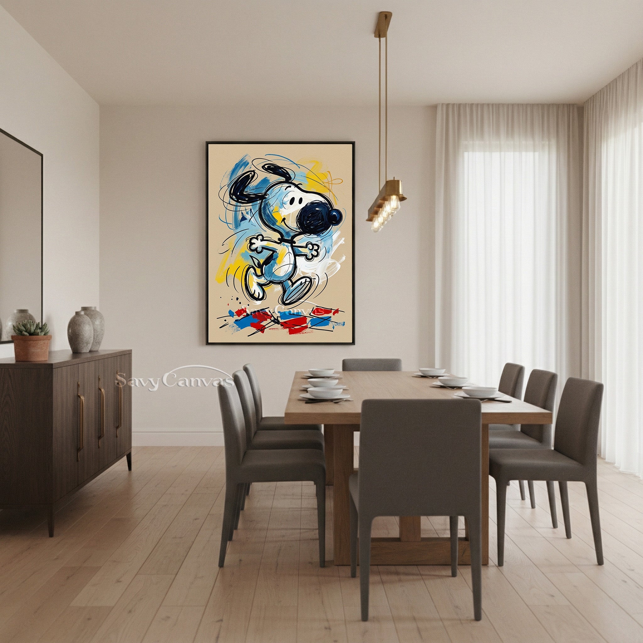 Colorful Pop Expressionist Dog Painting | Modern Animal Wall Art #AA 526