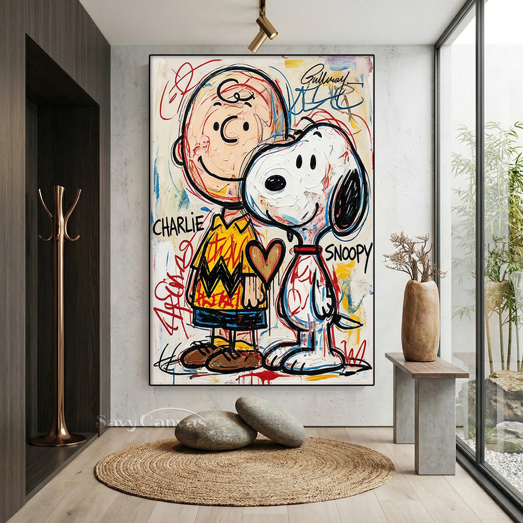 Charlie Brown & Snoopy Graffiti Hand-painted Oil Painting #SS 064