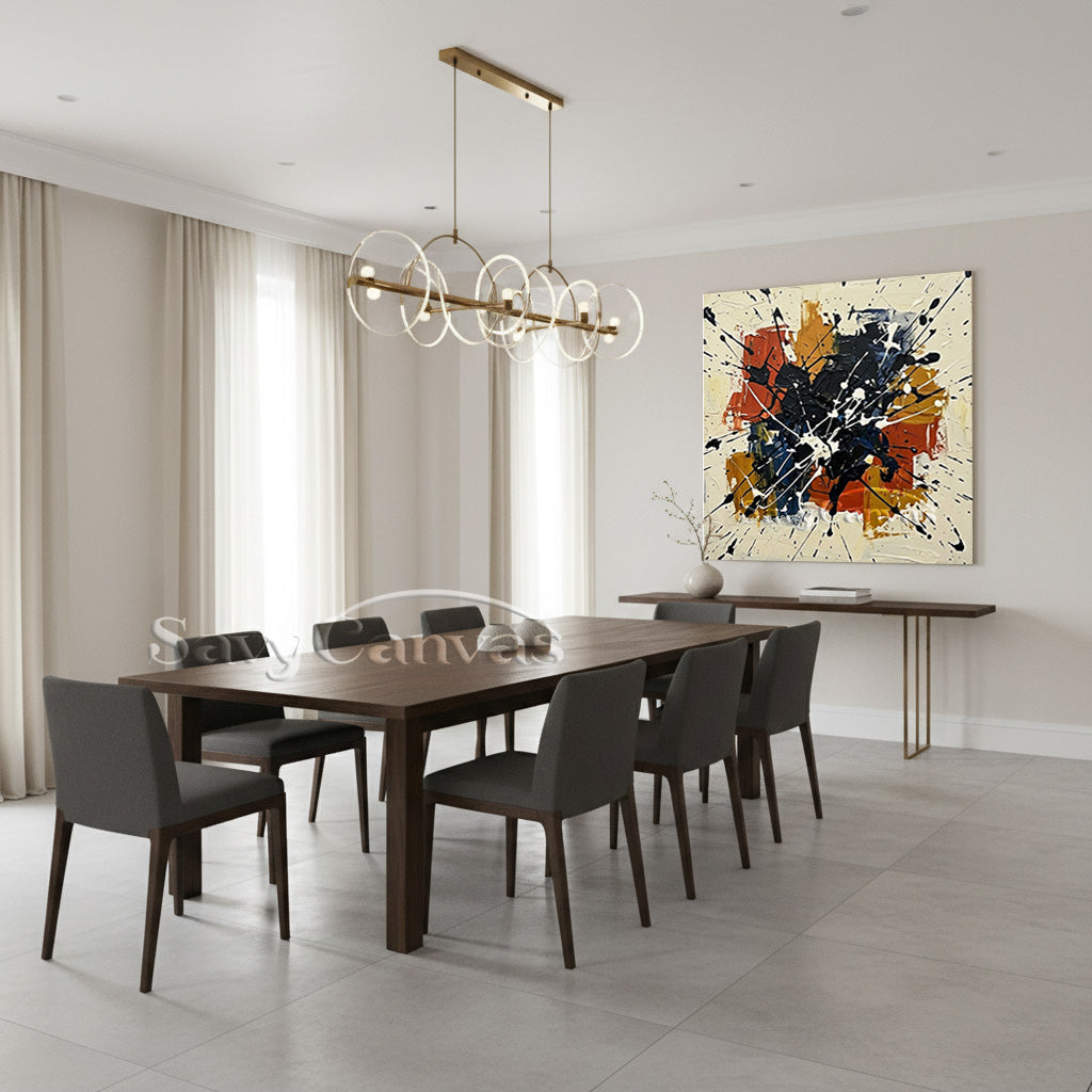 Explosive Abstract Expressionist Canvas | Modern Living Room Art #AA 528