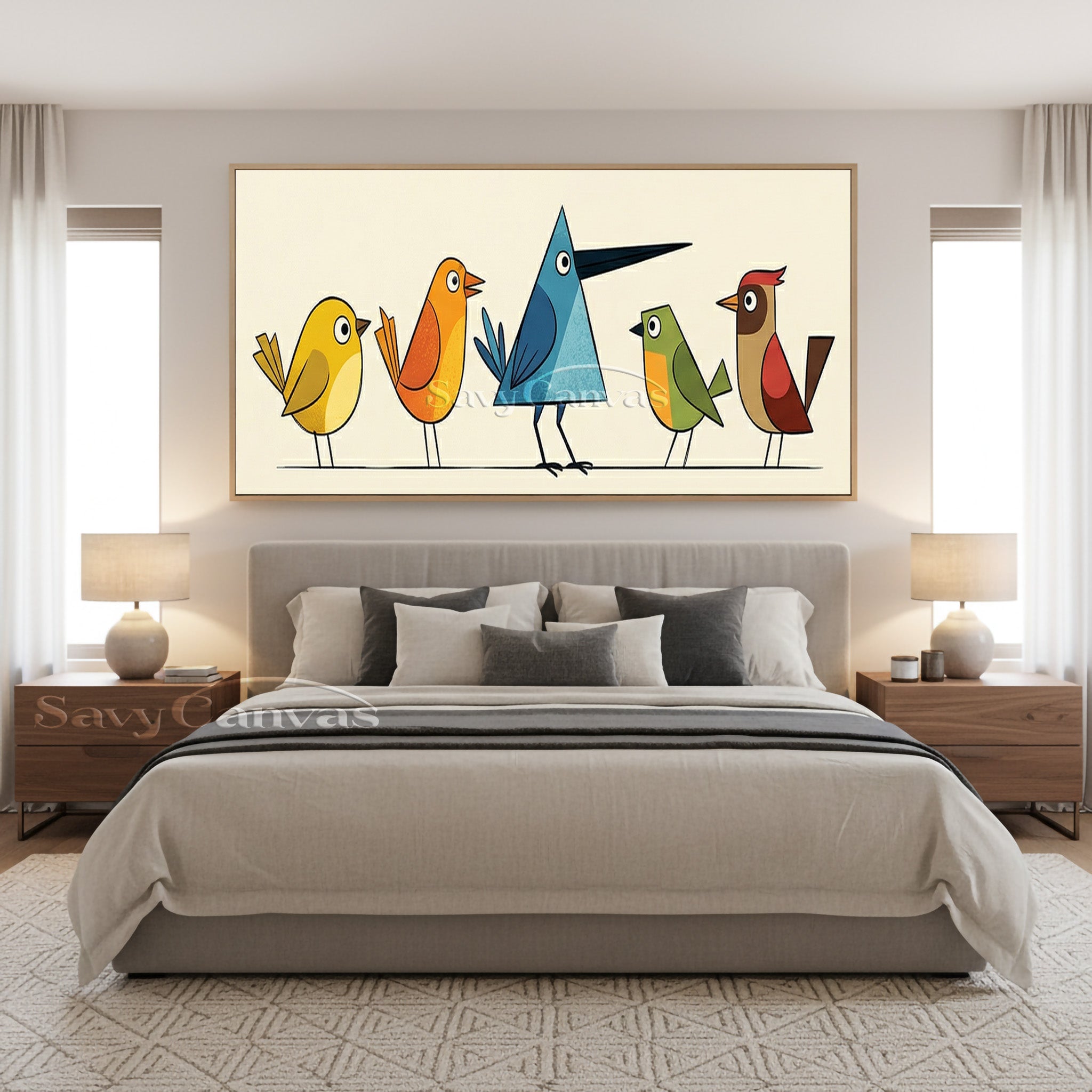 Colorful Pop Art Bird Canvas | Quirky Animal Wall Decor Art #SS 041