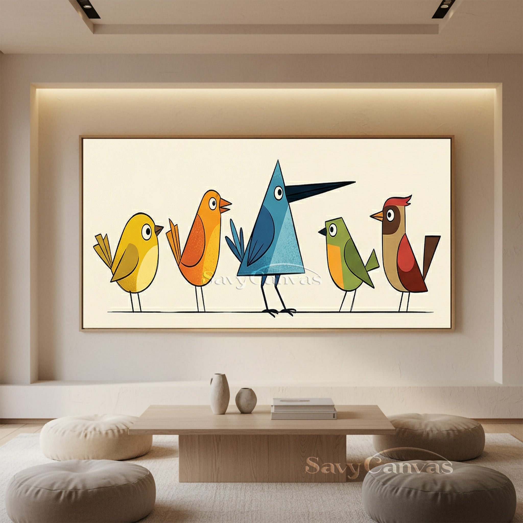 Colorful Pop Art Bird Canvas | Quirky Animal Wall Decor Art #SS 041