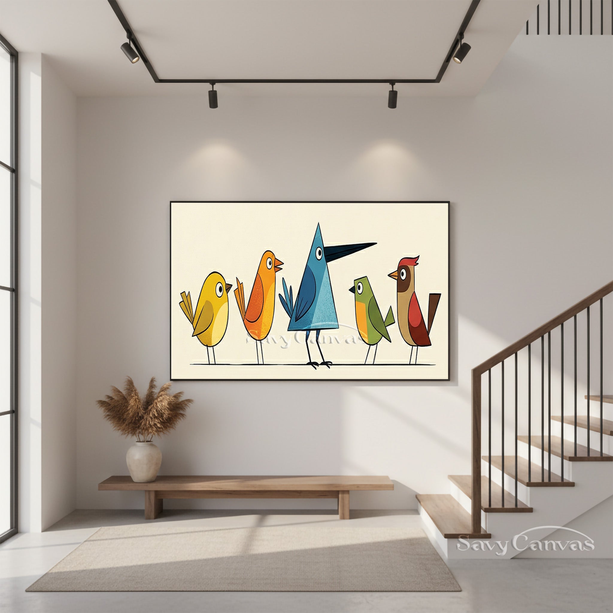 Colorful Pop Art Bird Canvas | Quirky Animal Wall Decor Art #SS 041