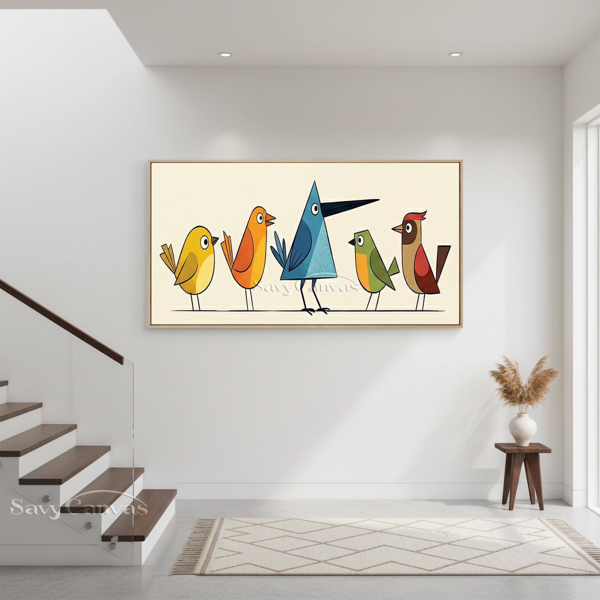 Colorful Pop Art Bird Canvas | Quirky Animal Wall Decor Art #SS 041