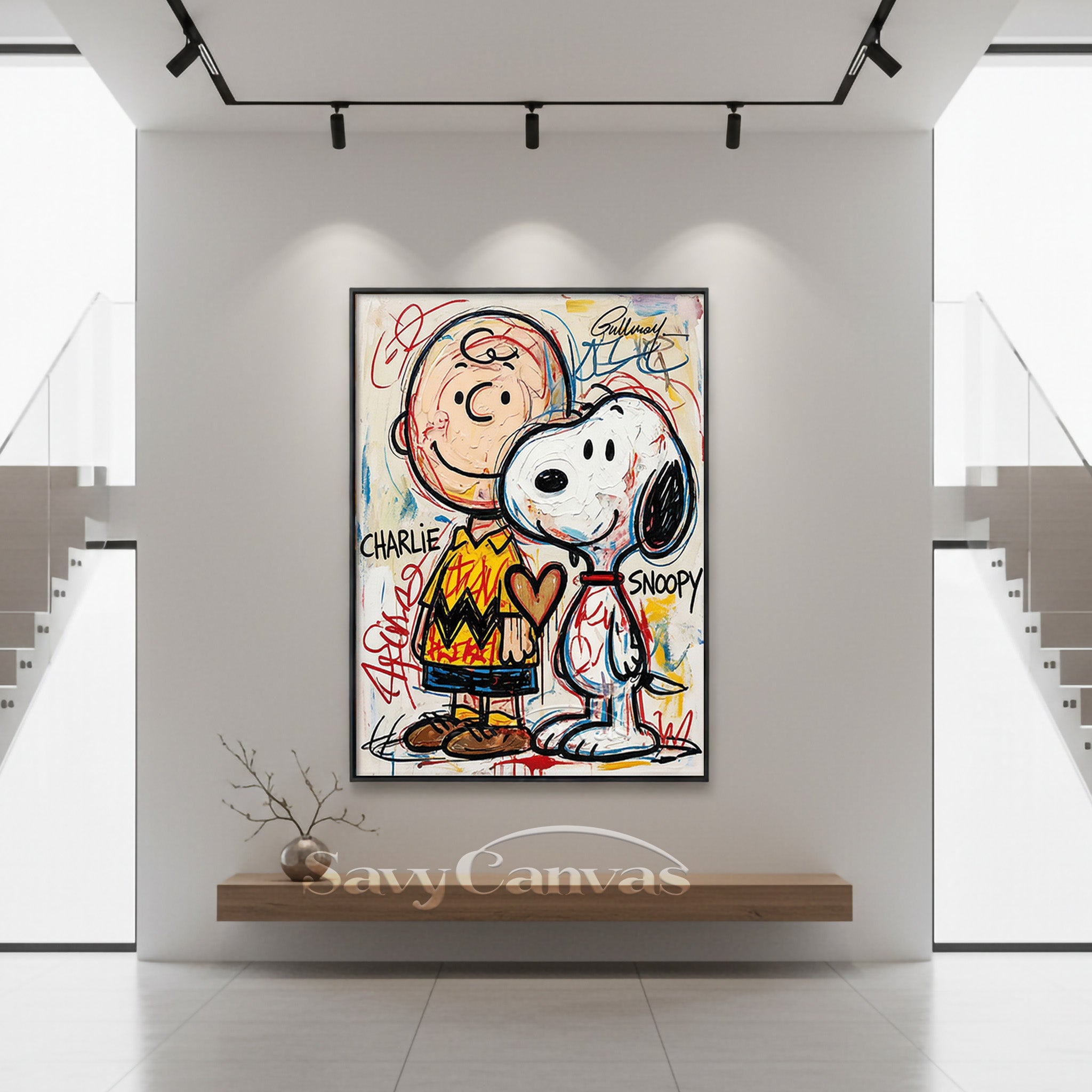 Charlie Brown & Snoopy Graffiti Hand-painted Oil Painting #SS 064