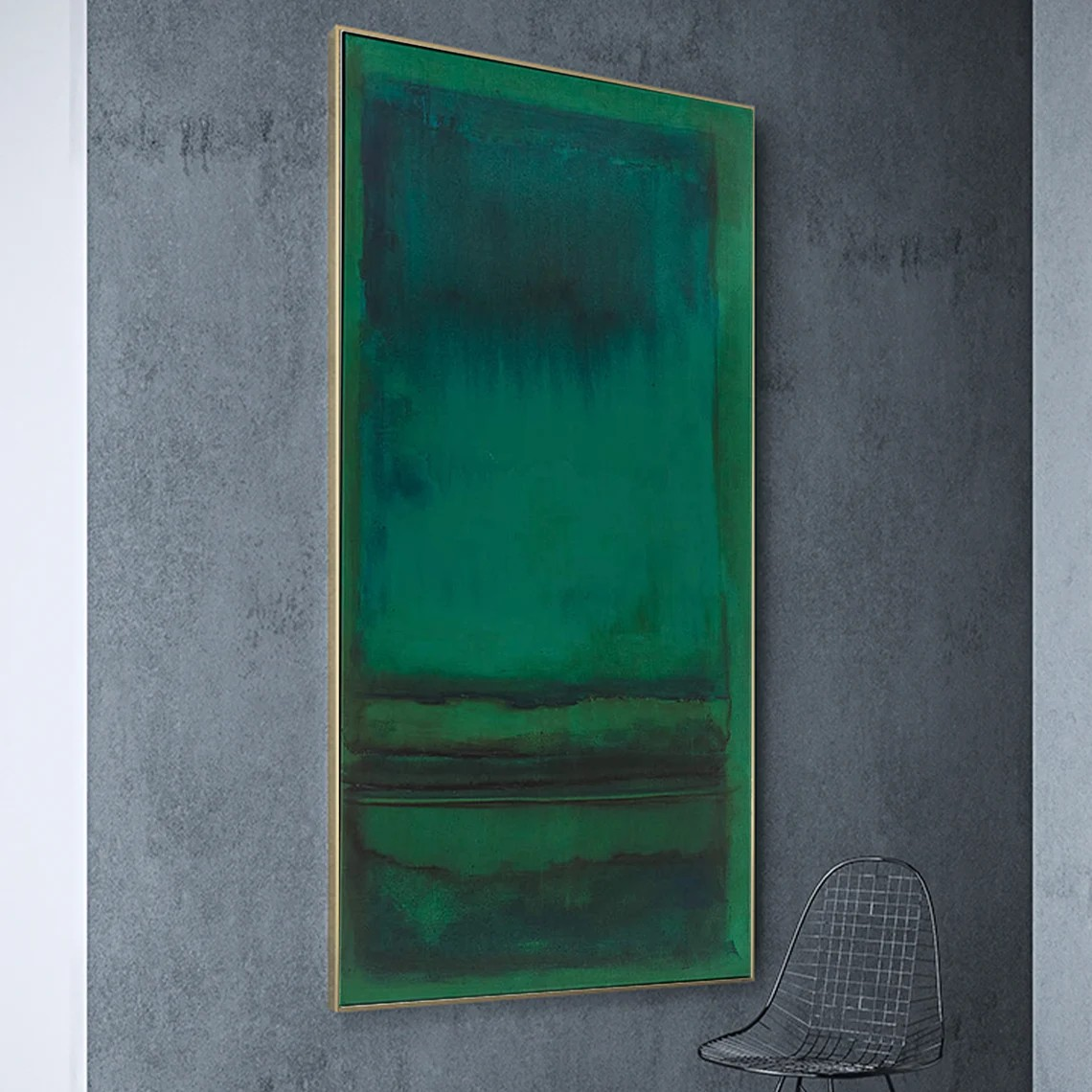 Abstract Green Teal Oil Painting Modern Wall Art #TC 082