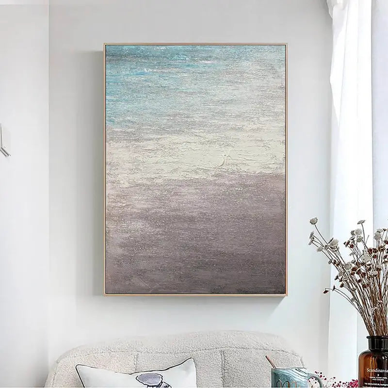 Large - sized Abstract Seascape Hand - painted Canvas for Living Rooms #JJ 156