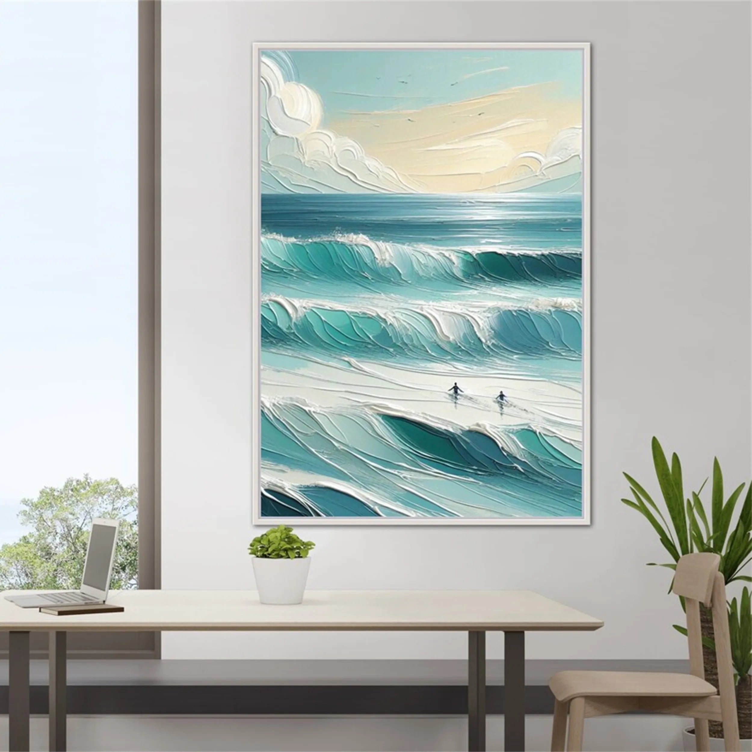 Surfer's Horizon – Abstract Ocean Wall Art # JJ 144
