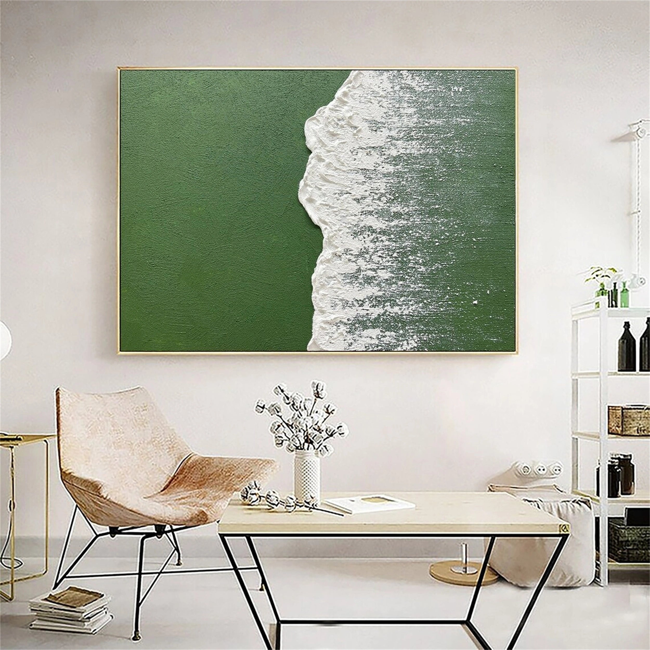 Textured Shoreline Abstract Wall Art Waves Painting Decor #JJ 257