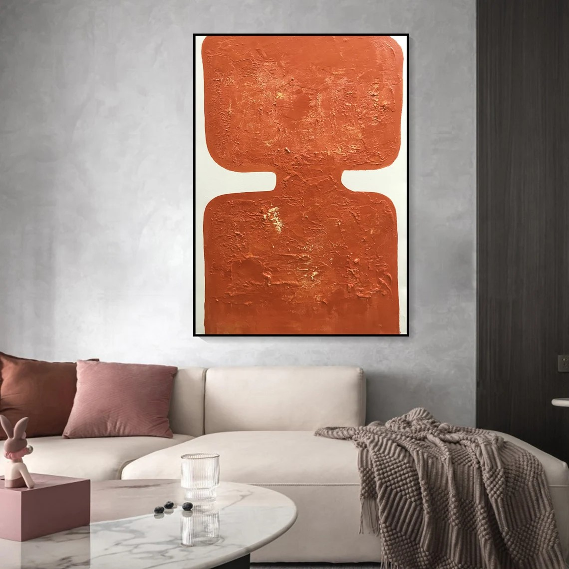 Large Abstract Canvas Art - Neutral Brown Tones