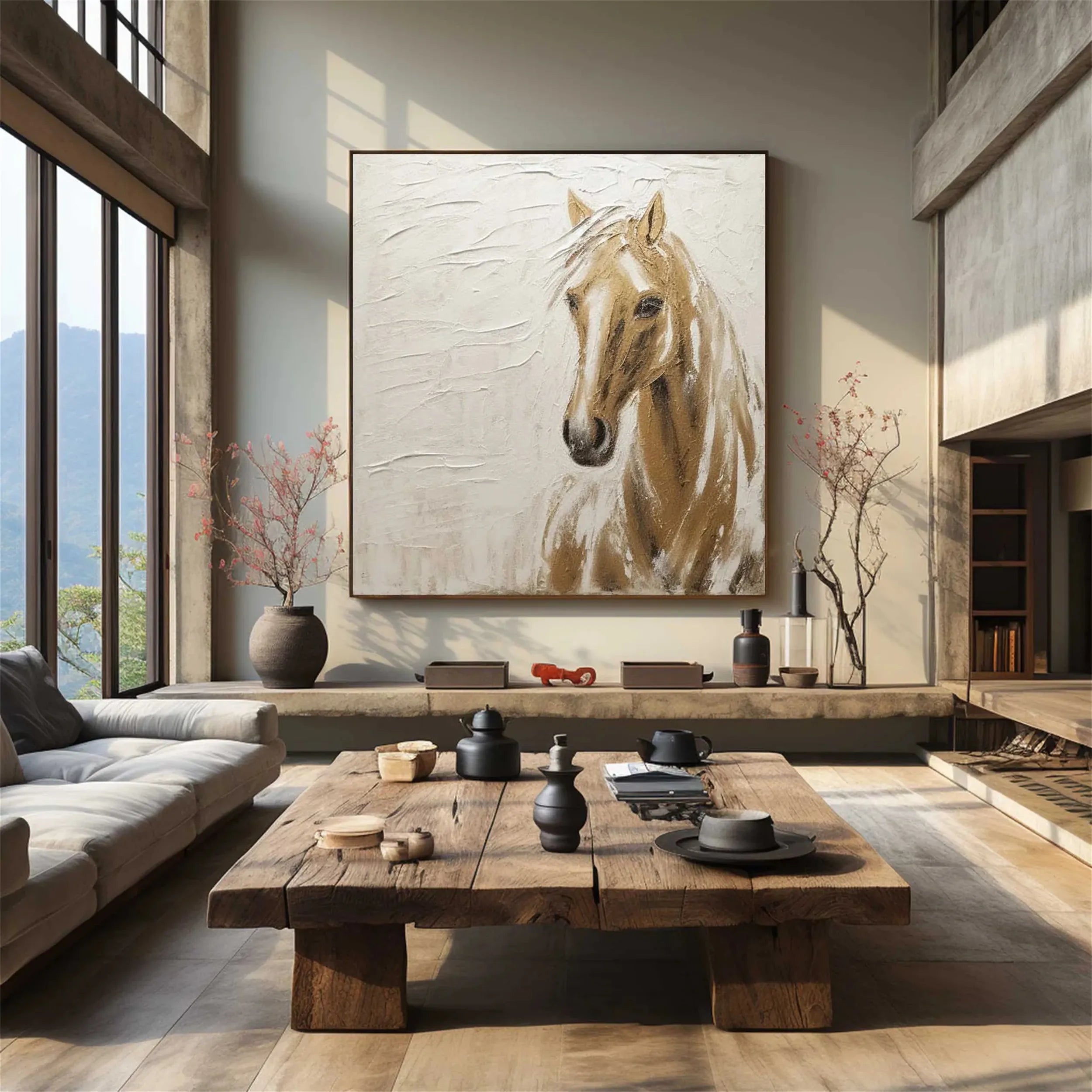 Contemporary Horse Art: Unique Textured Wall Art for Collectors #ZZ 020
