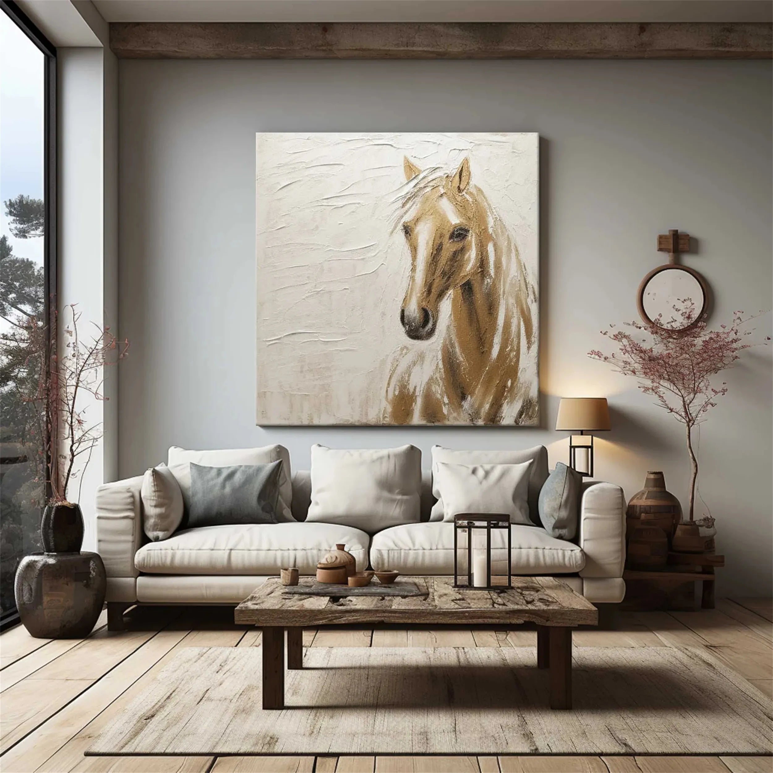 Contemporary Horse Art: Unique Textured Wall Art for Collectors #ZZ 020