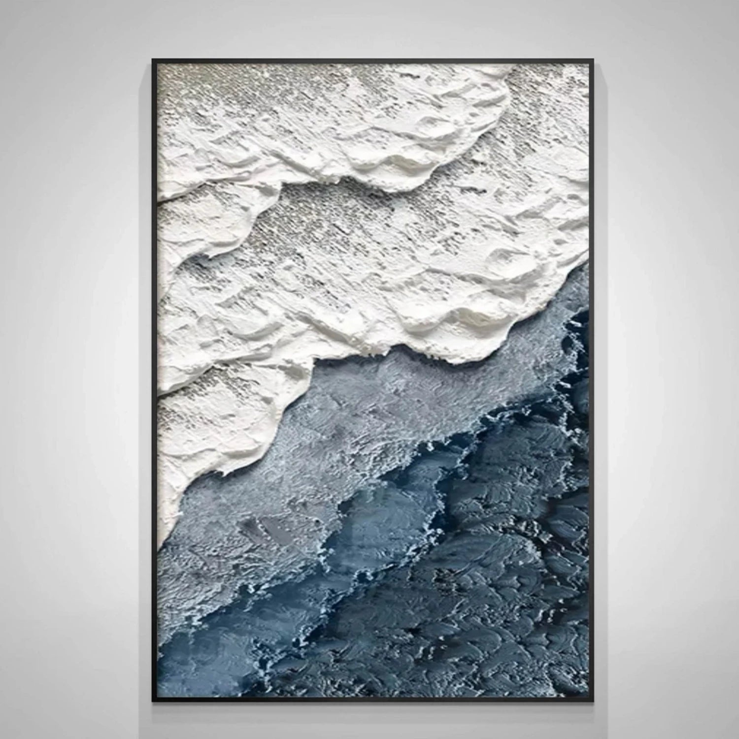 Textured Beach Abstract Oil Painting - Modern Serene Art Wall Art Canvas # JJ 140