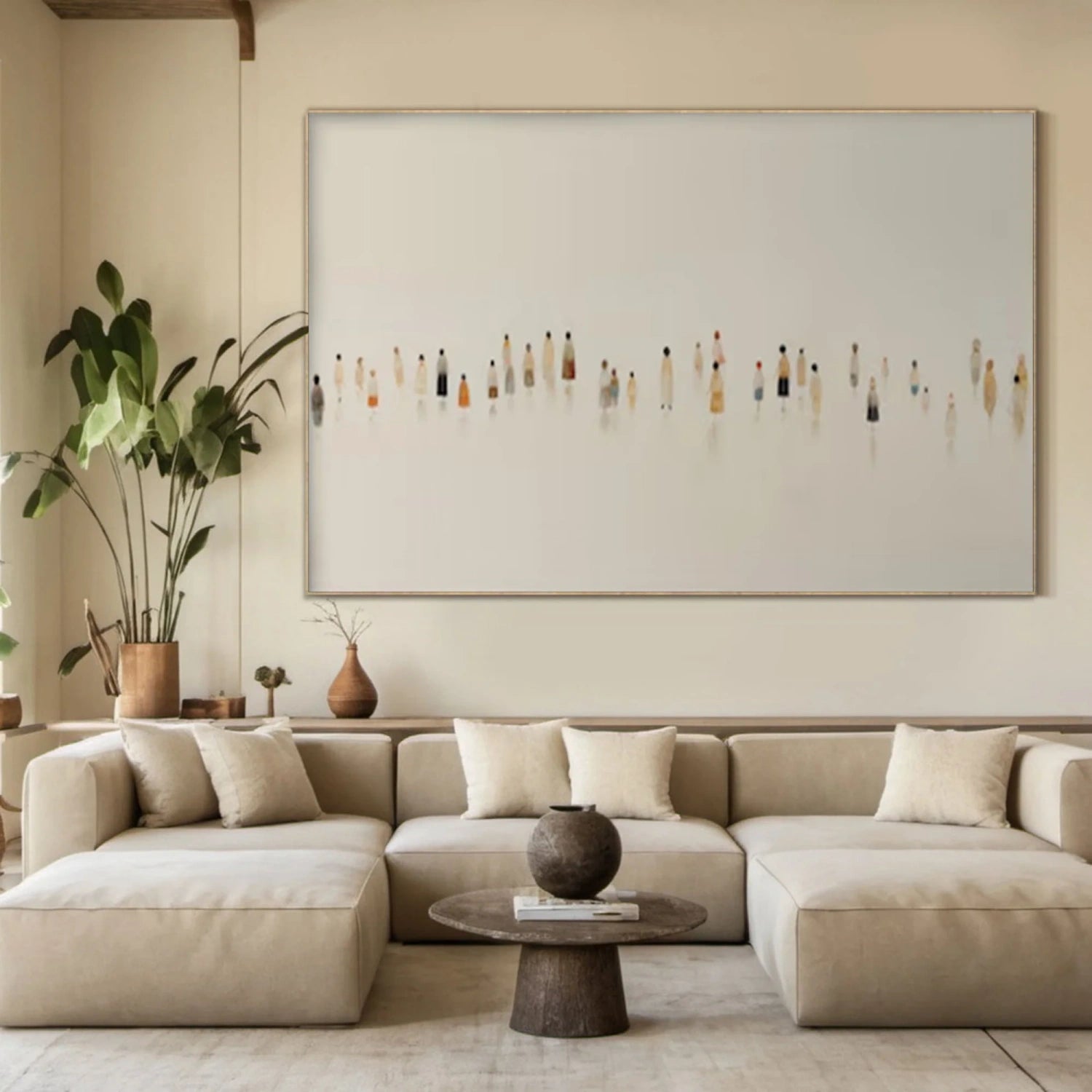 Minimalist People Painting – Large Abstract Oil Painting #JJ 292