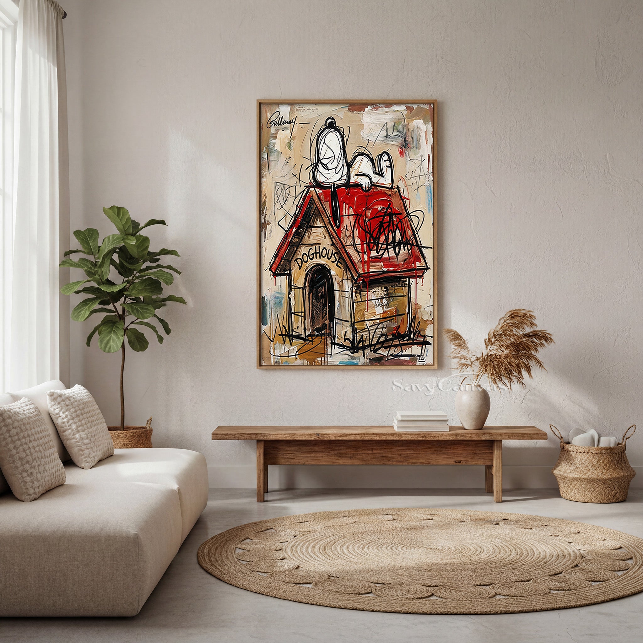 Snoopy Graffiti Wall Art | Authentic Handmade Pop Oil Painting #SS 065