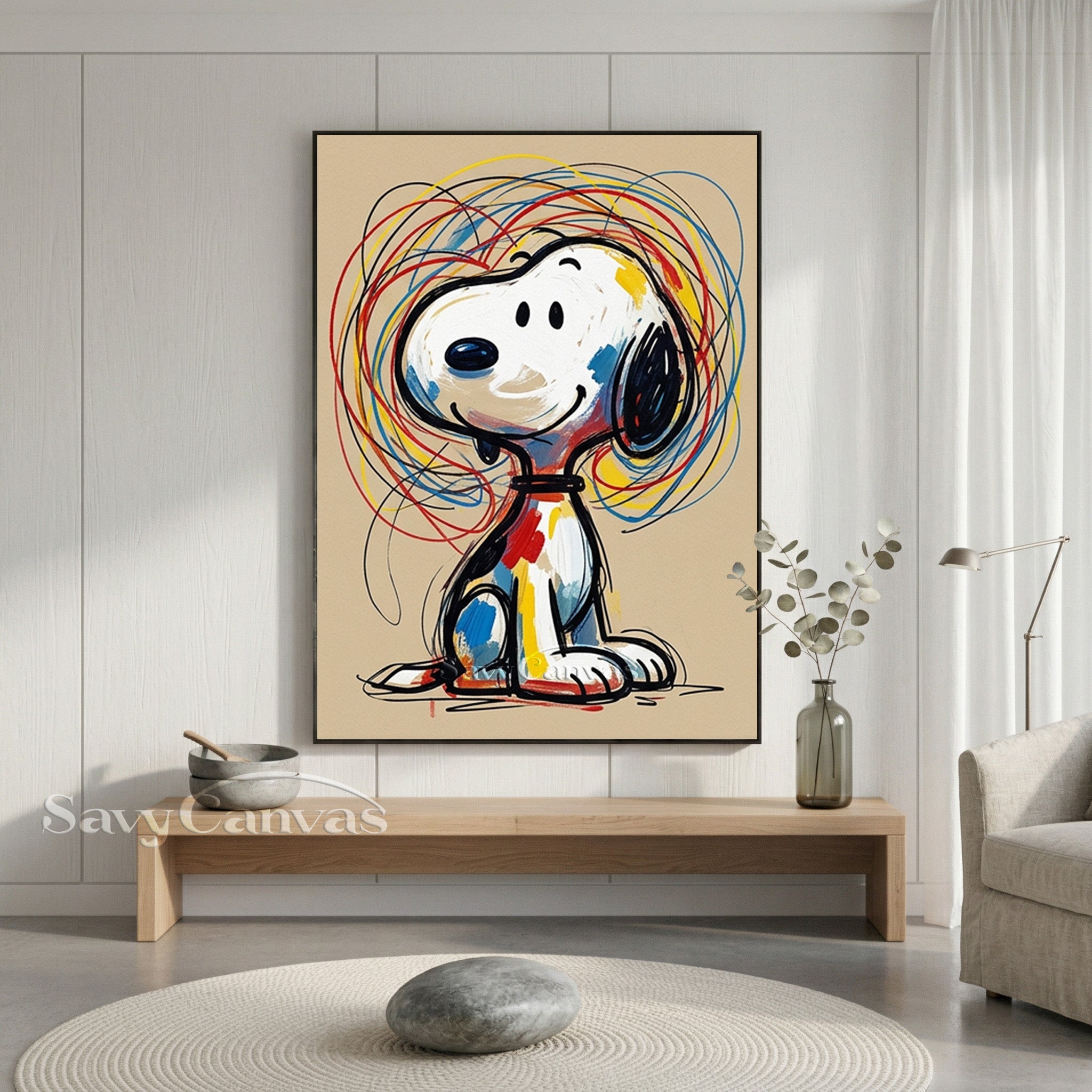 Modern Snoopy Painting | Colorful Cartoon Wall Decor #AA 521