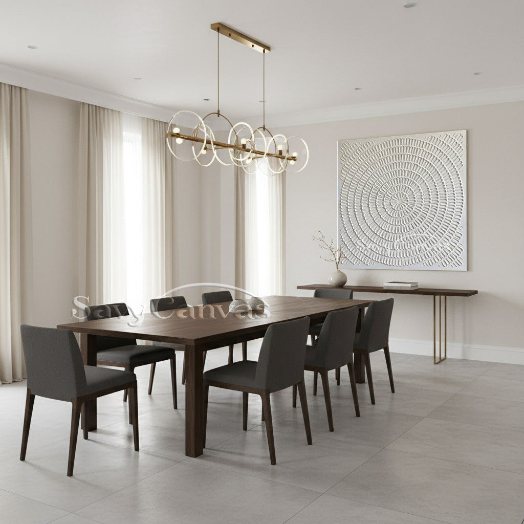 3D White Plaster Art | Minimalist Sculptural Painting #AA 493