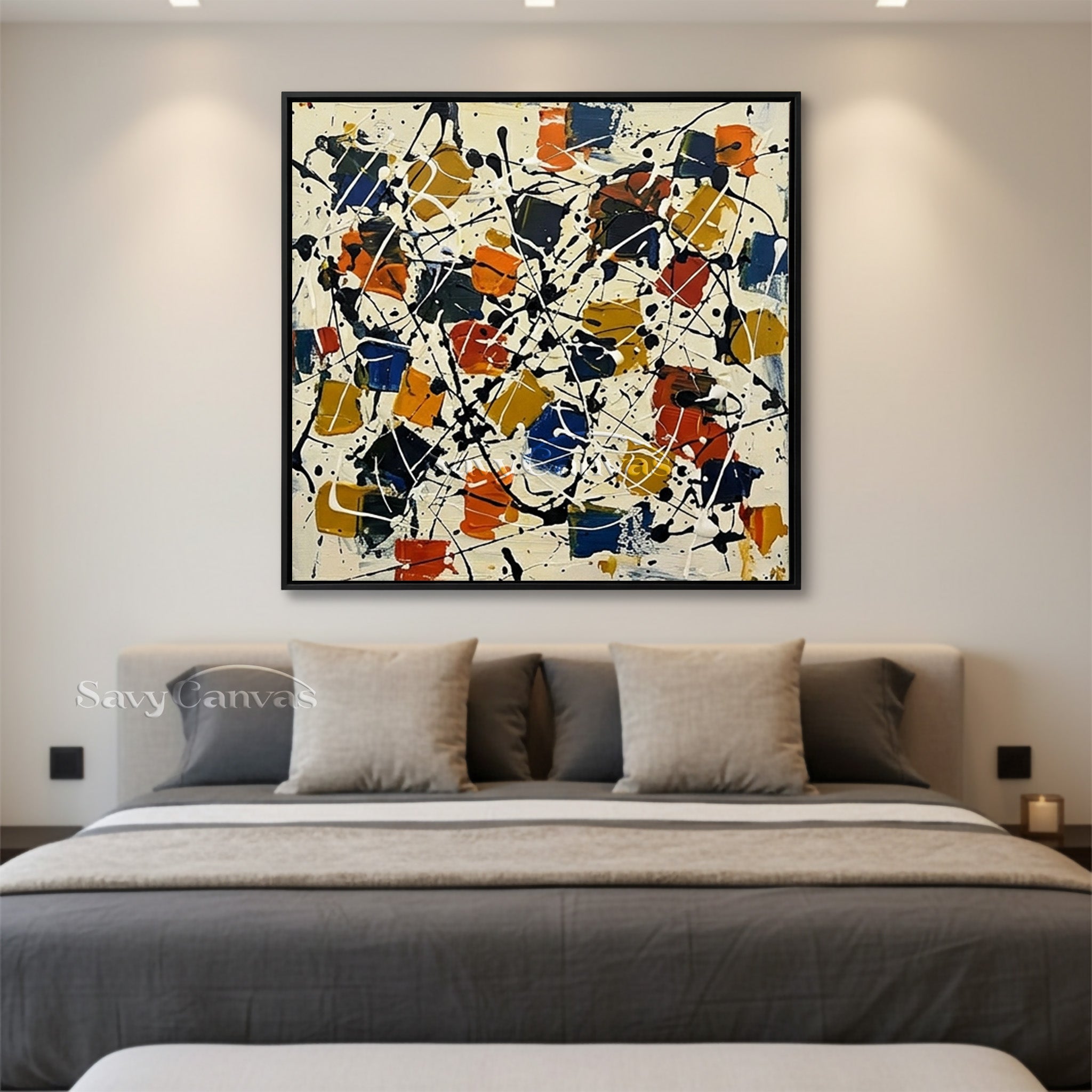 Vibrant Multi-Color Abstract Canvas Art | Modern Wall Decor #AA 529