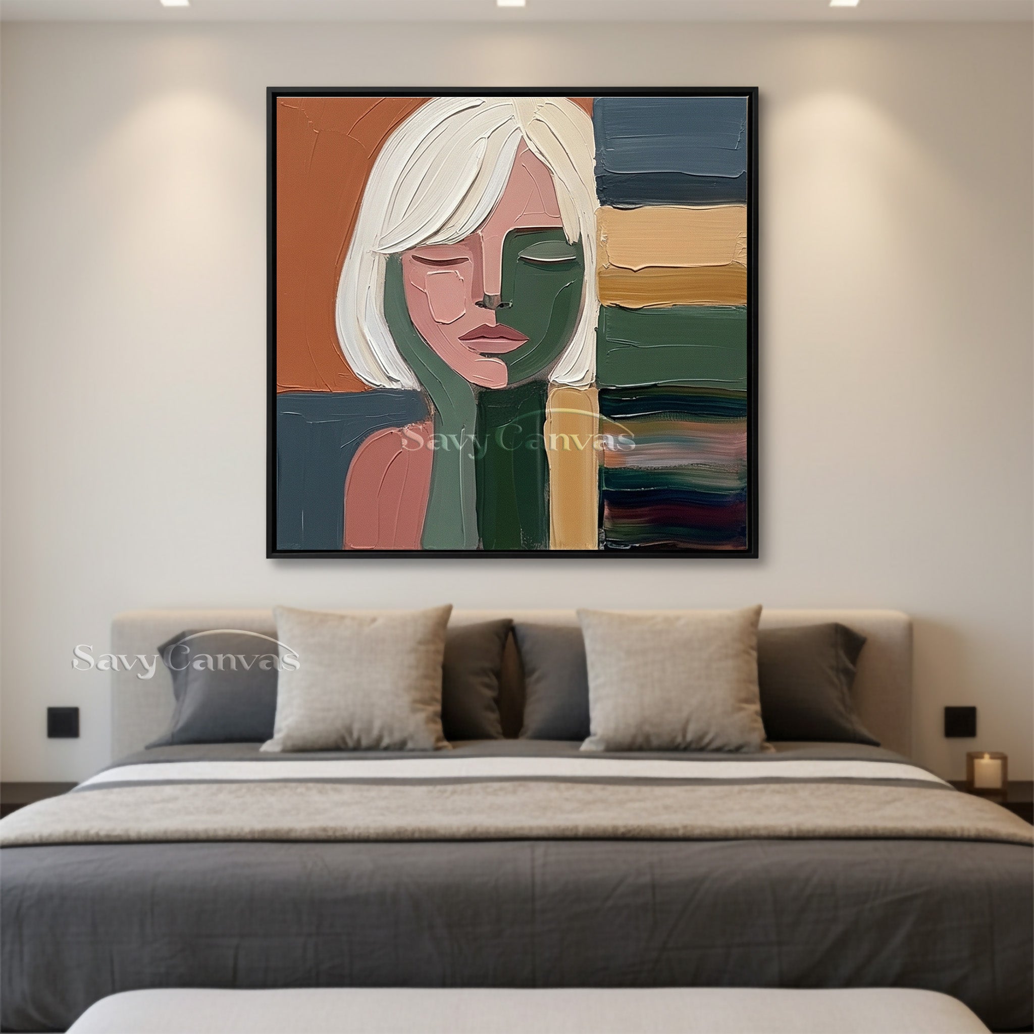 Textured Abstract Female Portrait | Hand-Painted Earth Tone Art #SS 105