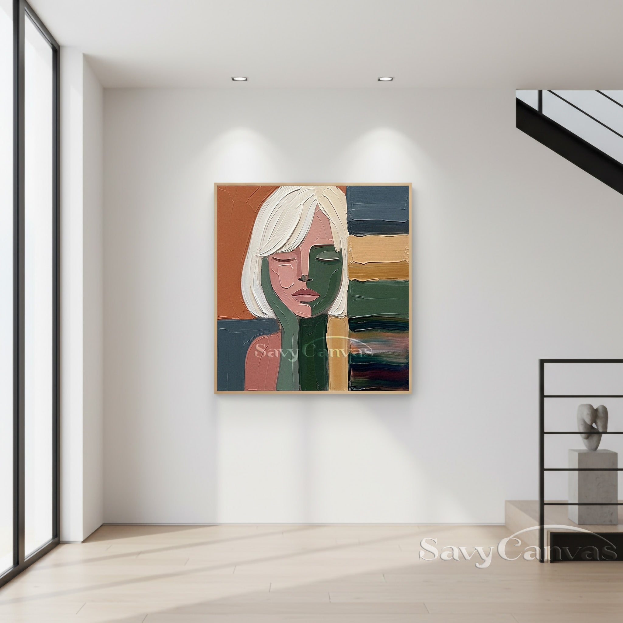 Textured Abstract Female Portrait | Hand-Painted Earth Tone Art #SS 105