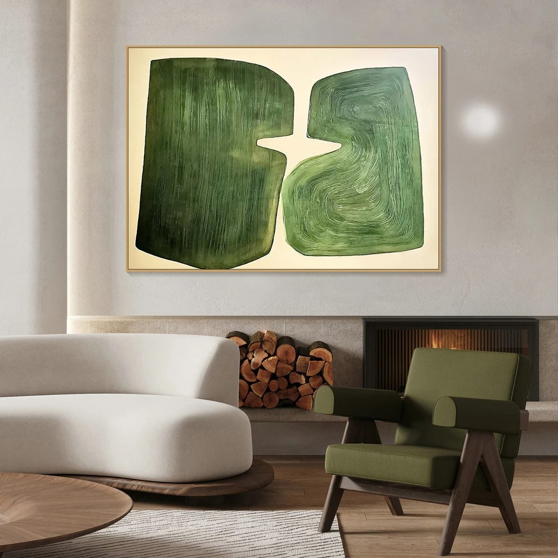 Handmade Green Abstract Canvas Art for Home Decor#TC 079