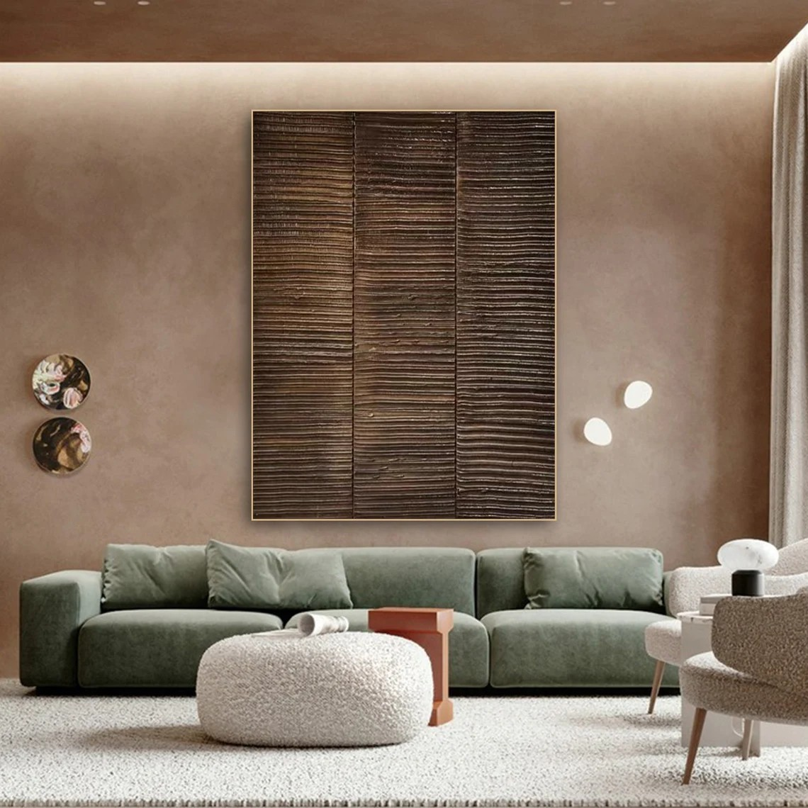 Large Minimalist Textured Oil Painting for Living Room