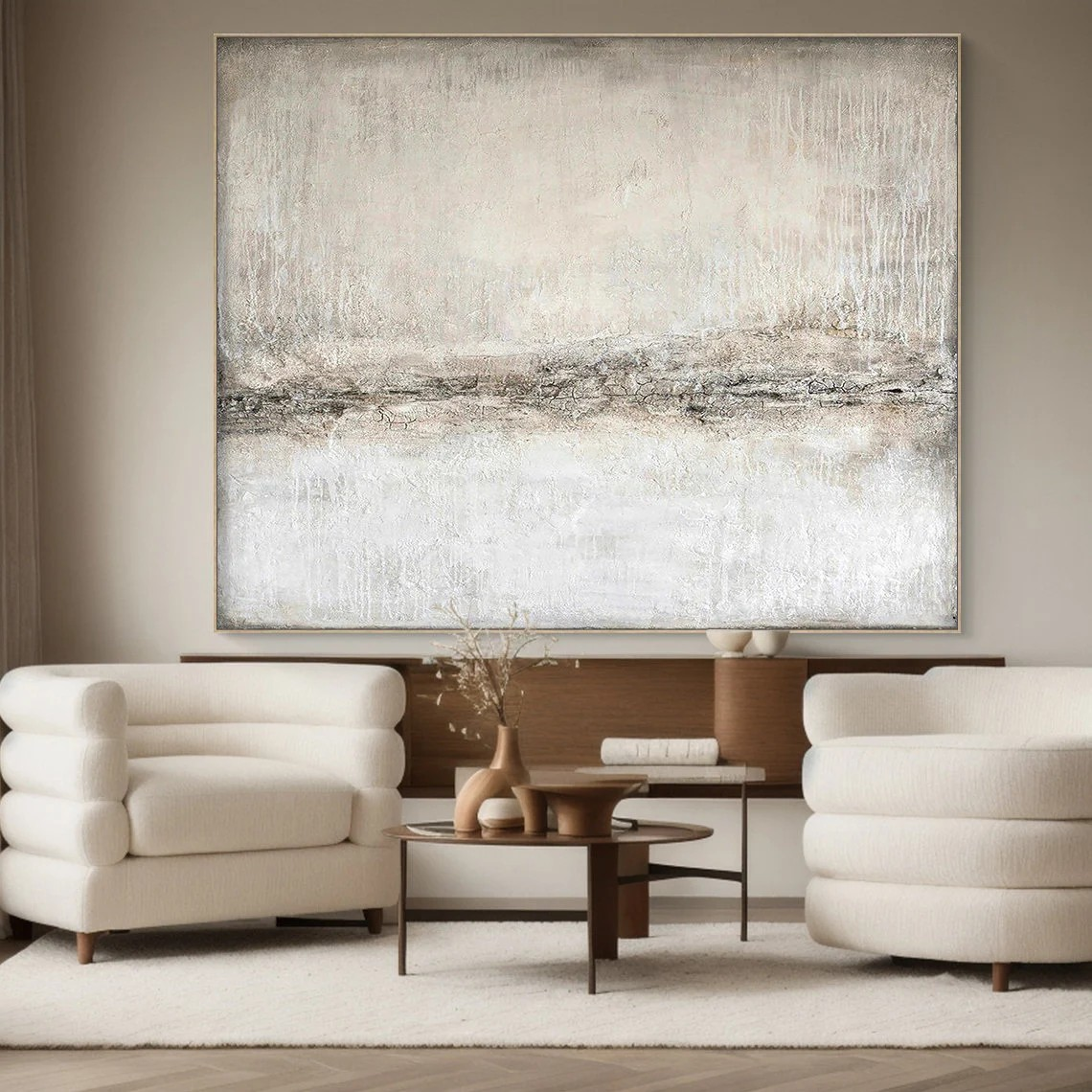 Large Minimalist Abstract Wall Art | Textured Neutral Painting #TC 065