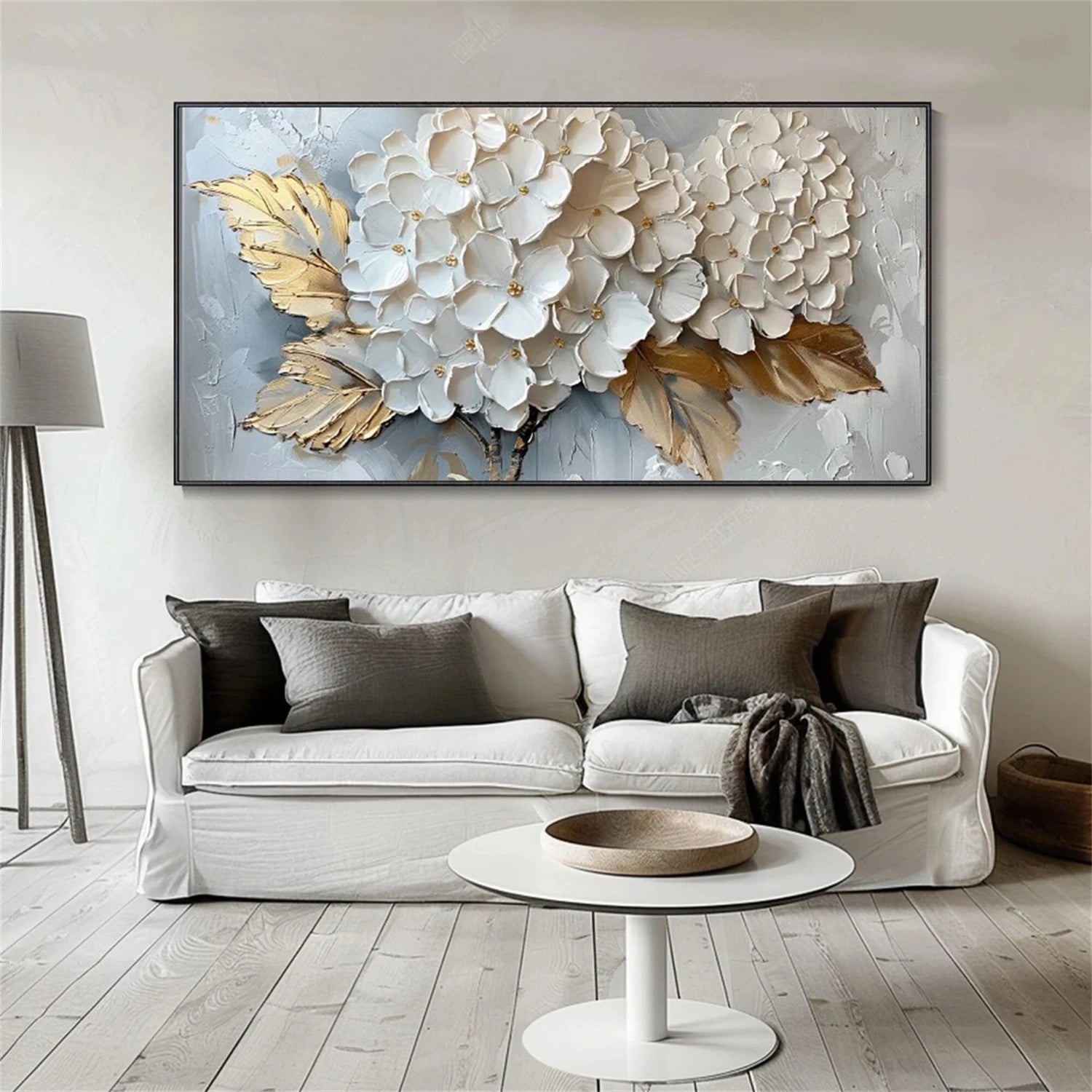 Oversized Abstract Flower Painting | Textured Canvas Art Decor #JJ 293