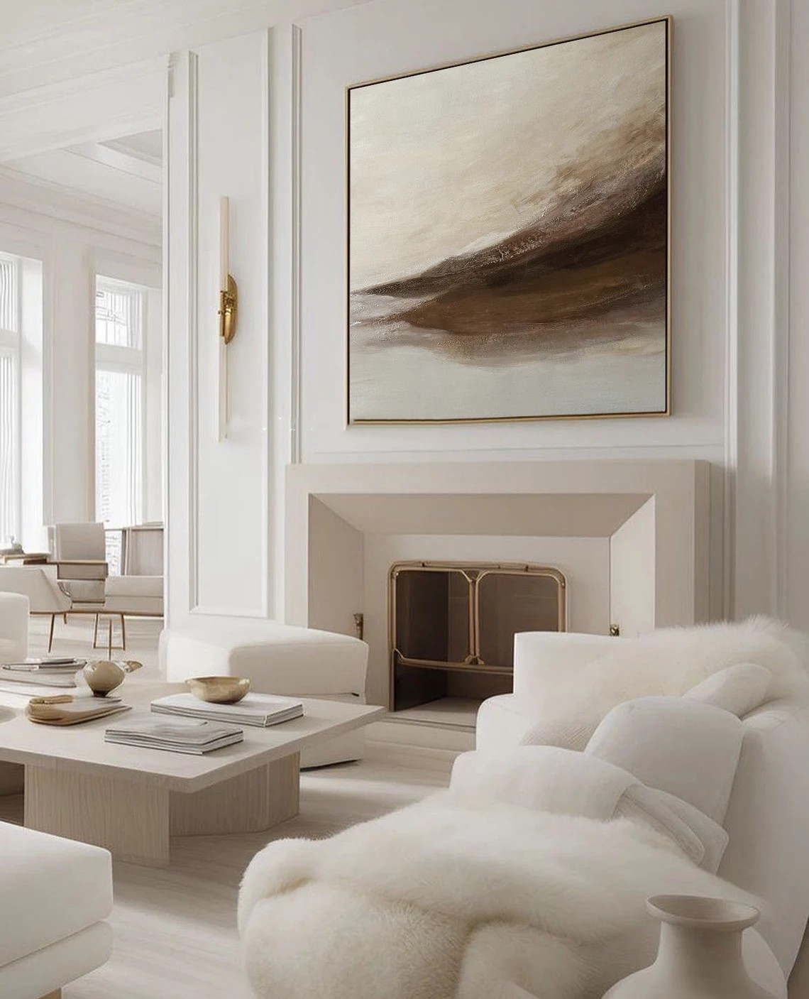 Hand-Painted Abstract Art - Modern Neutral Canvas #TC 111